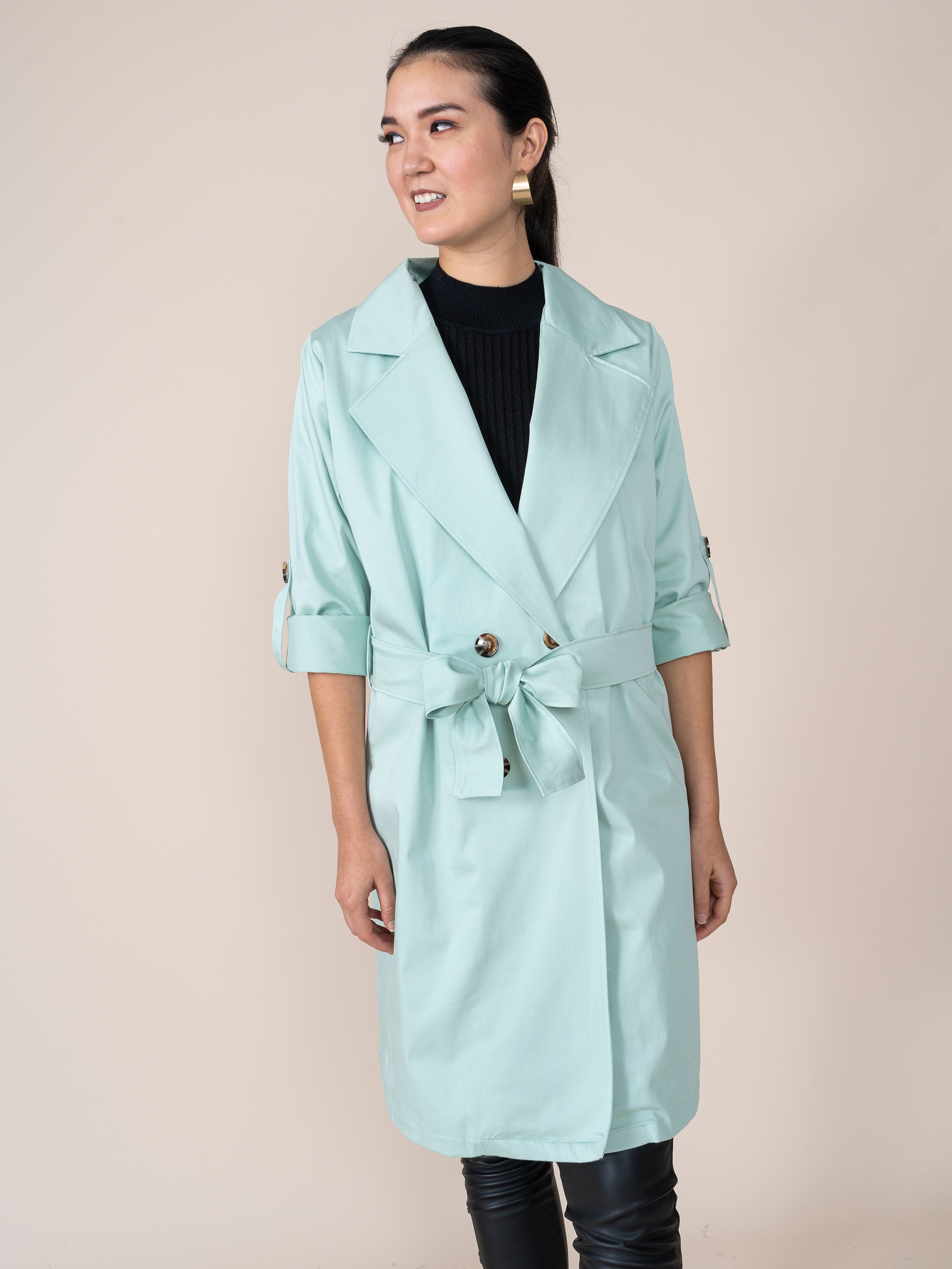 Cream Short Trench Vest