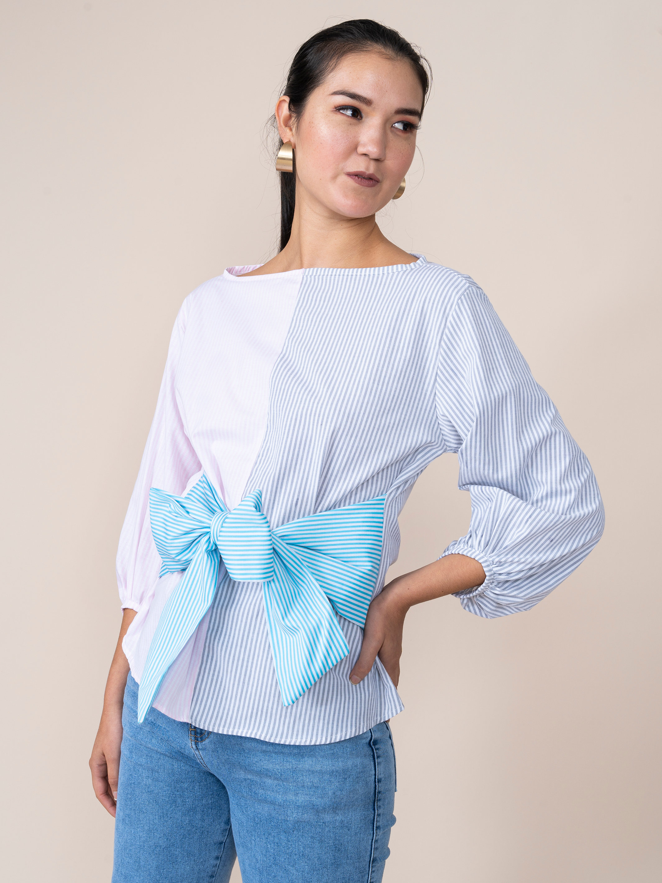 Karina Blouse Leaves Print