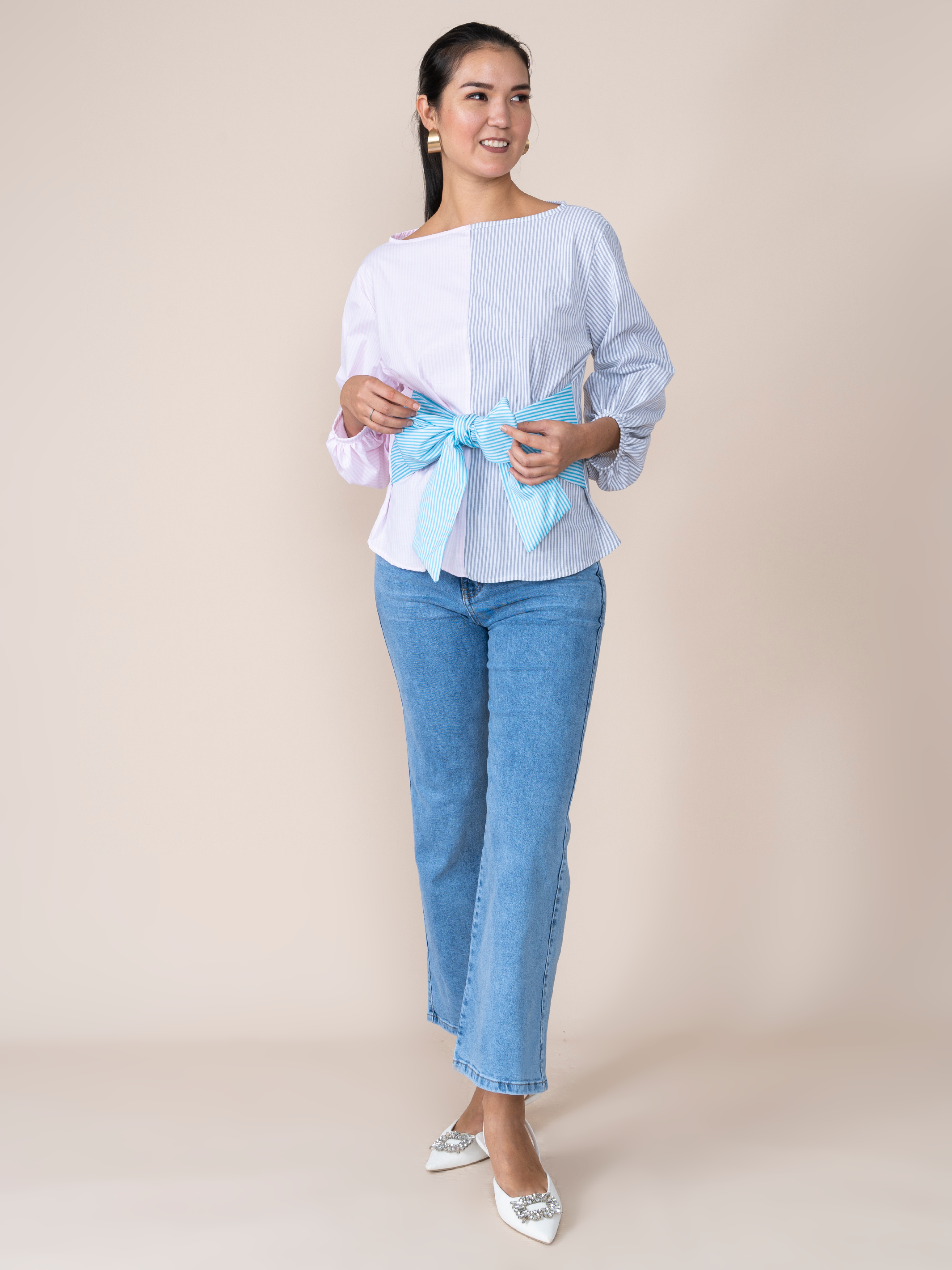 Karina Blouse Leaves Print