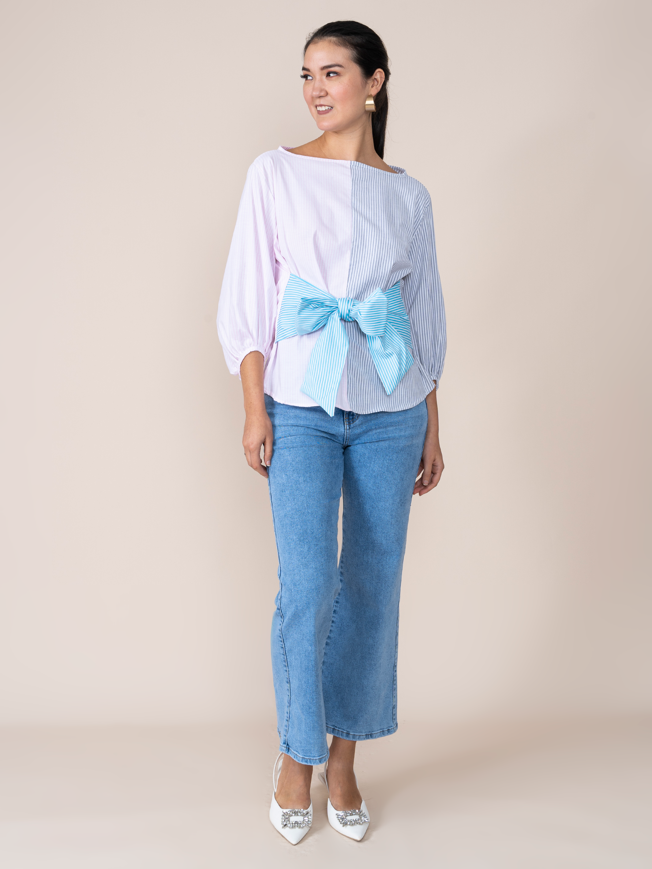Karina Blouse Leaves Print