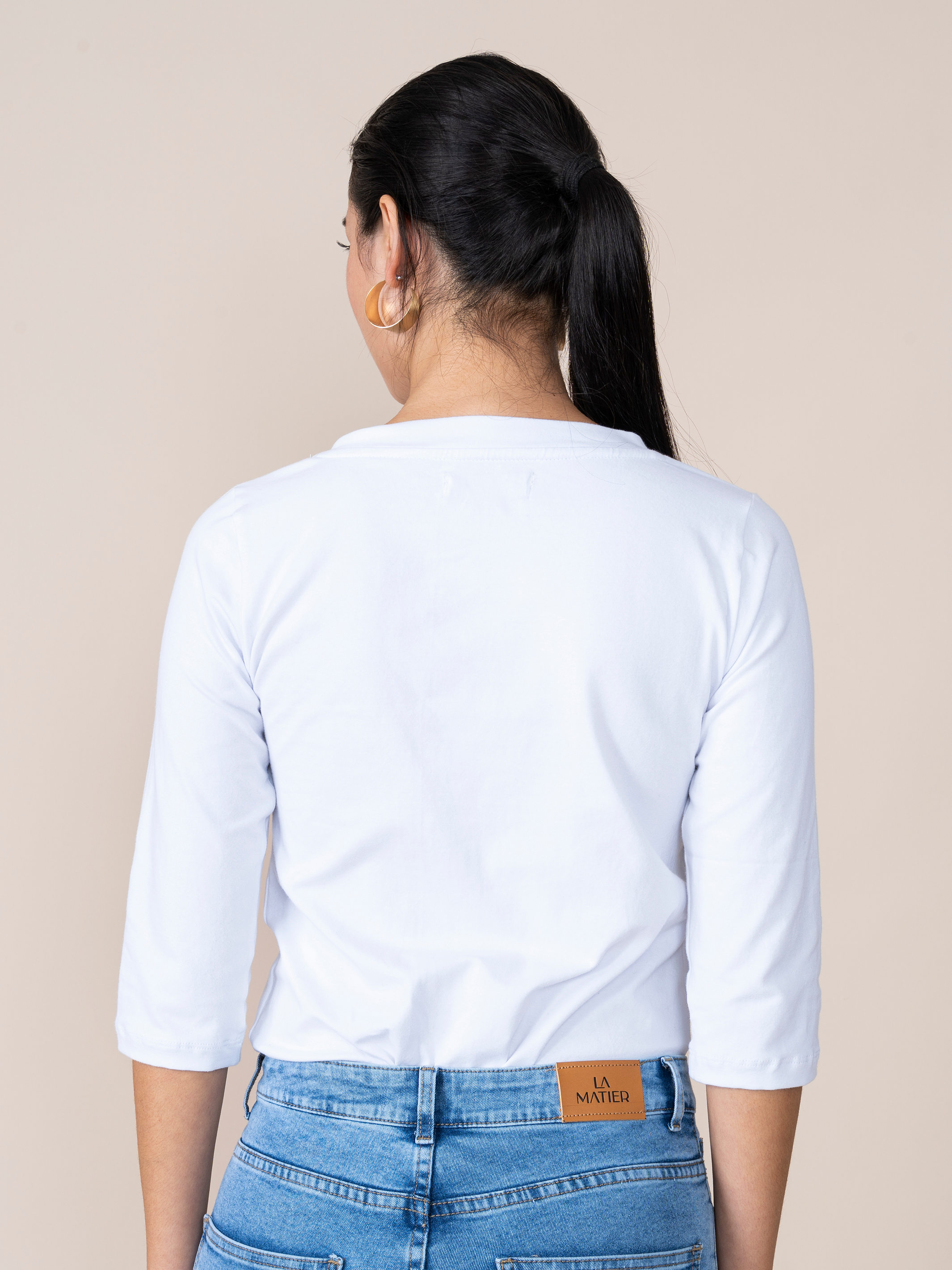Body Basico Cuello V Blanco