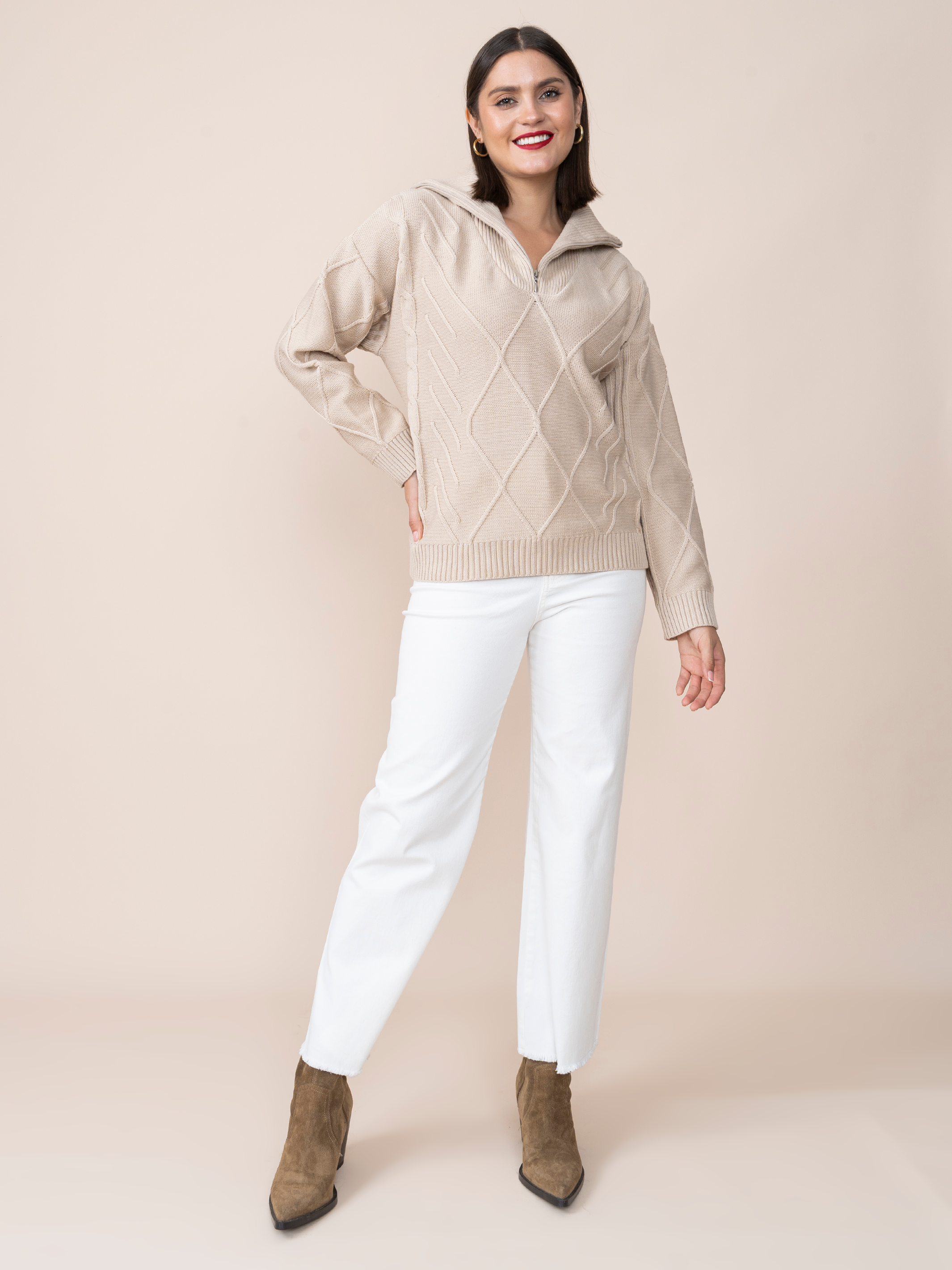 Chompa Tejida Cynthia Beige