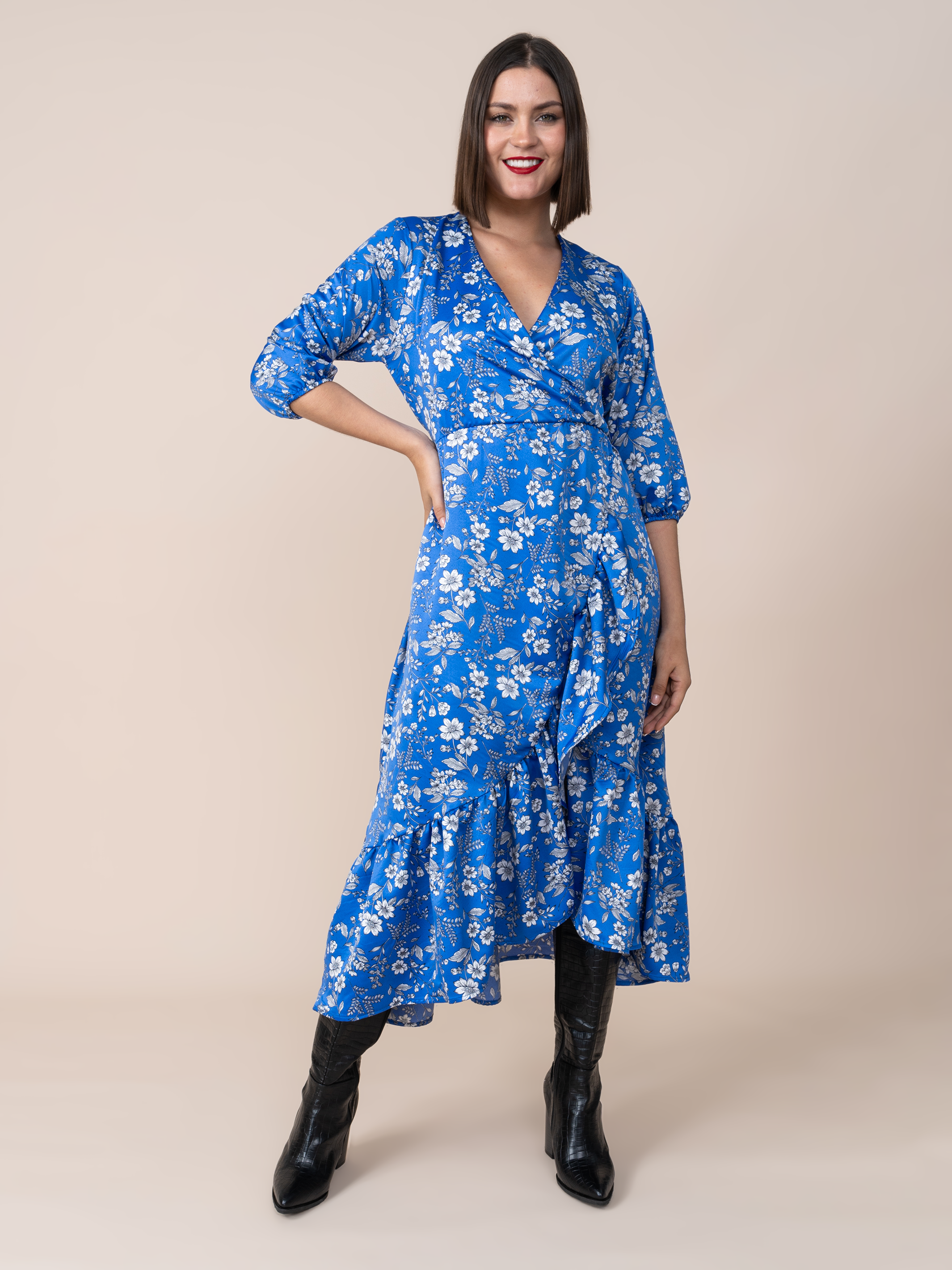 Vestido Nicole Estampado Azul