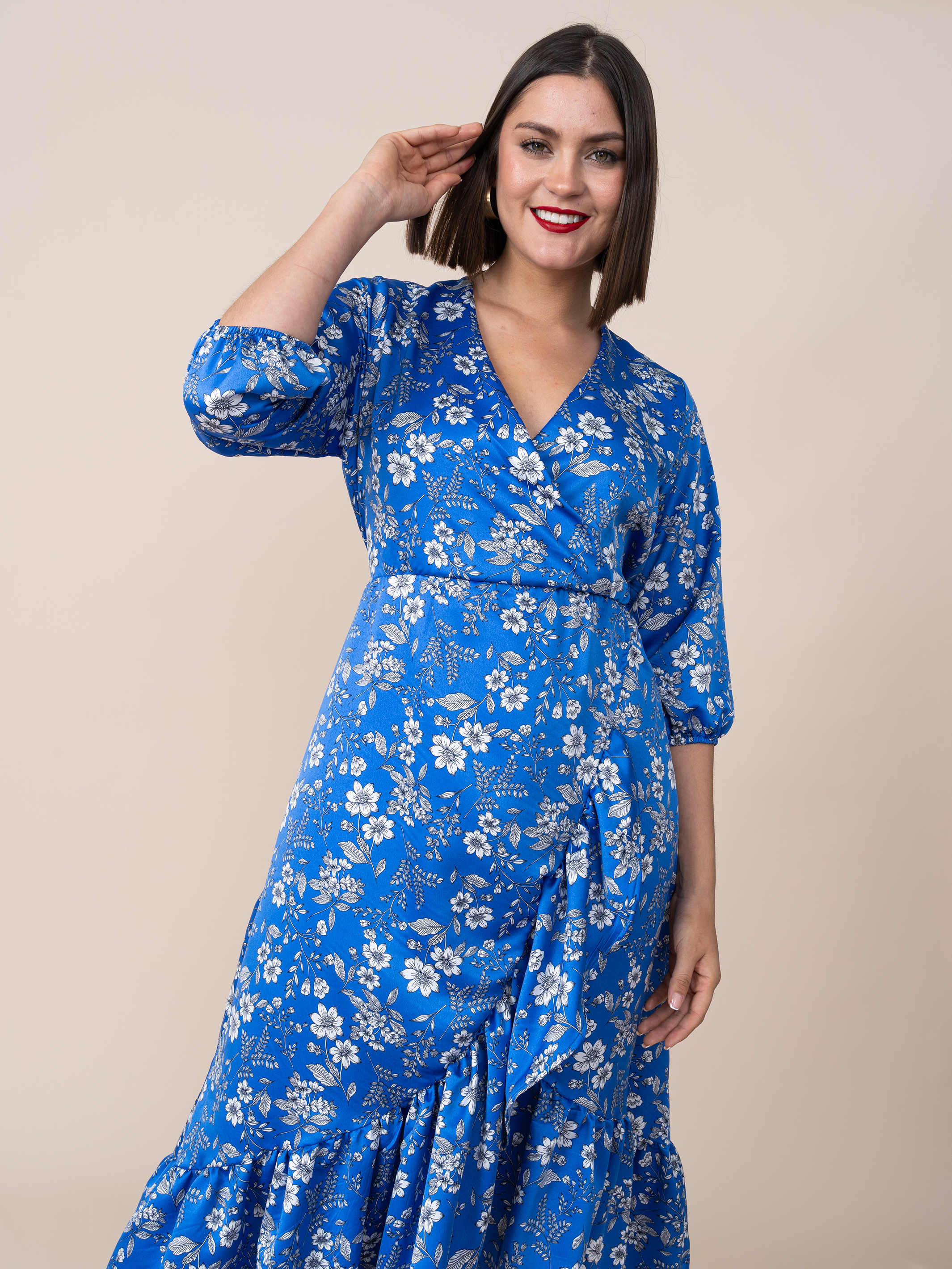 Vestido Nicole Estampado Azul