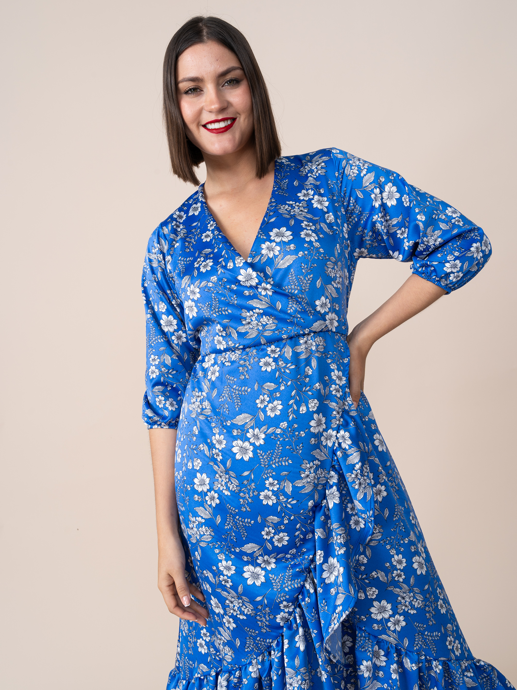 Vestido Nicole Estampado Azul