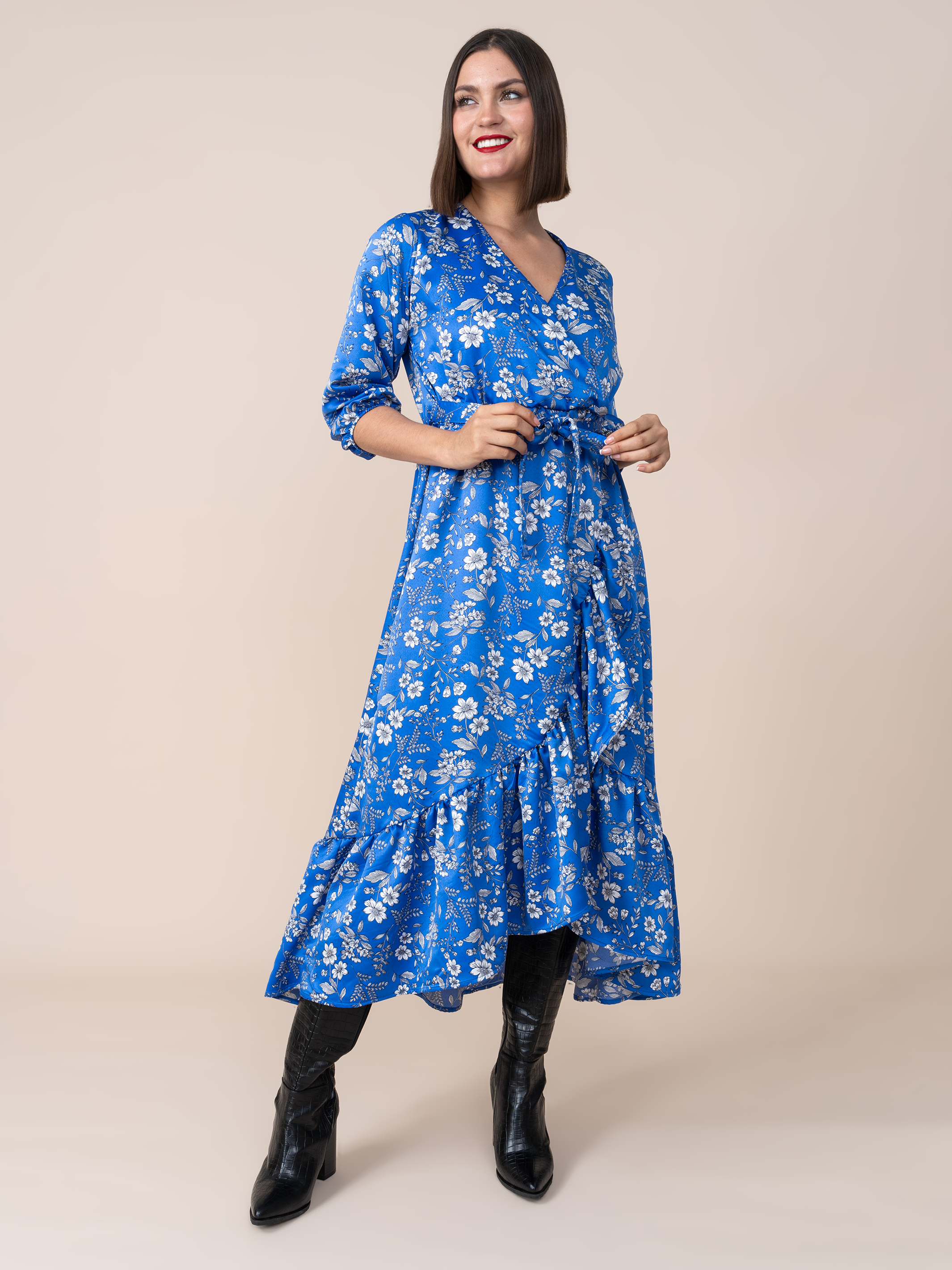 Vestido Nicole Estampado Azul