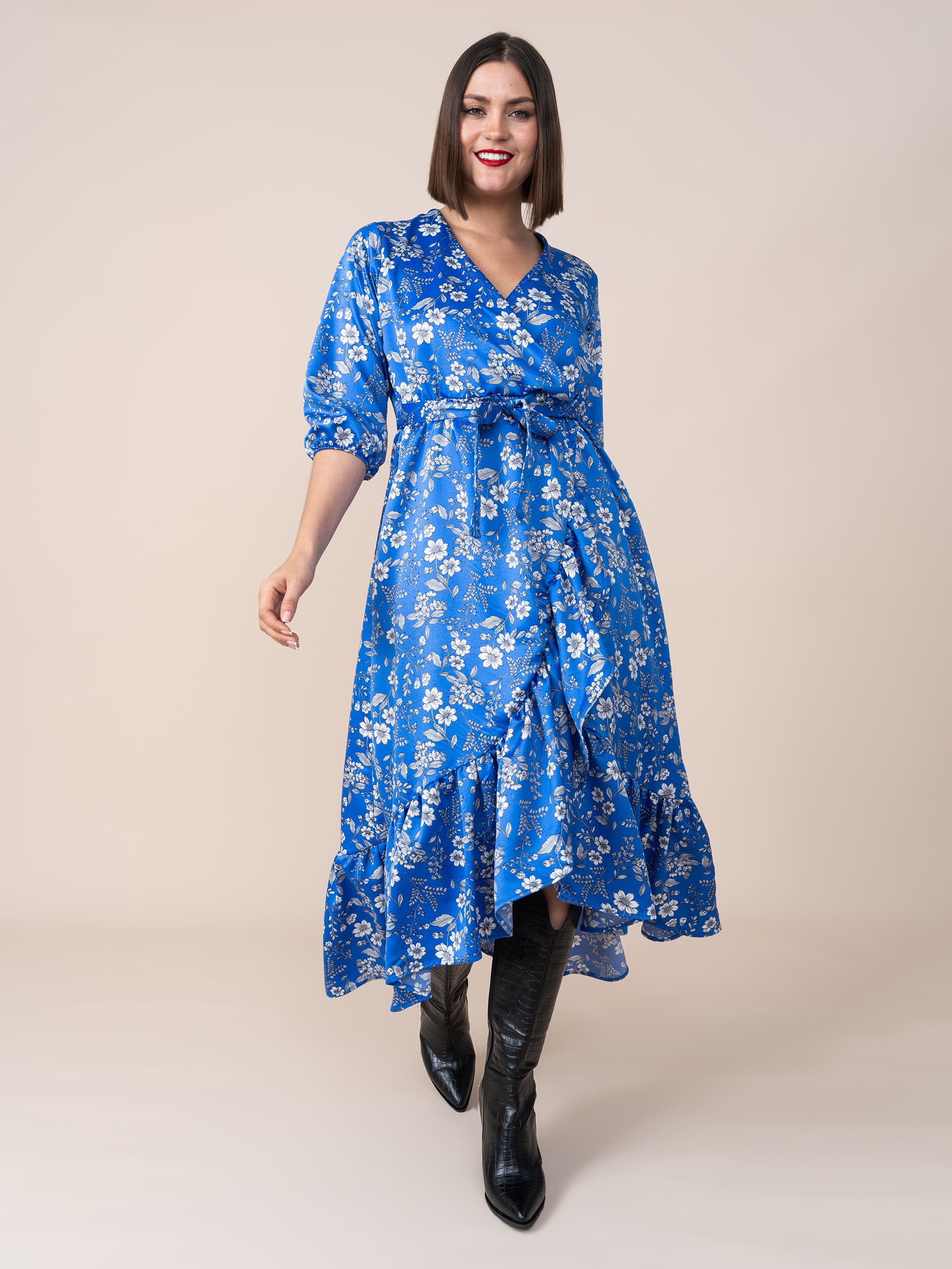 Vestido Nicole Estampado Azul