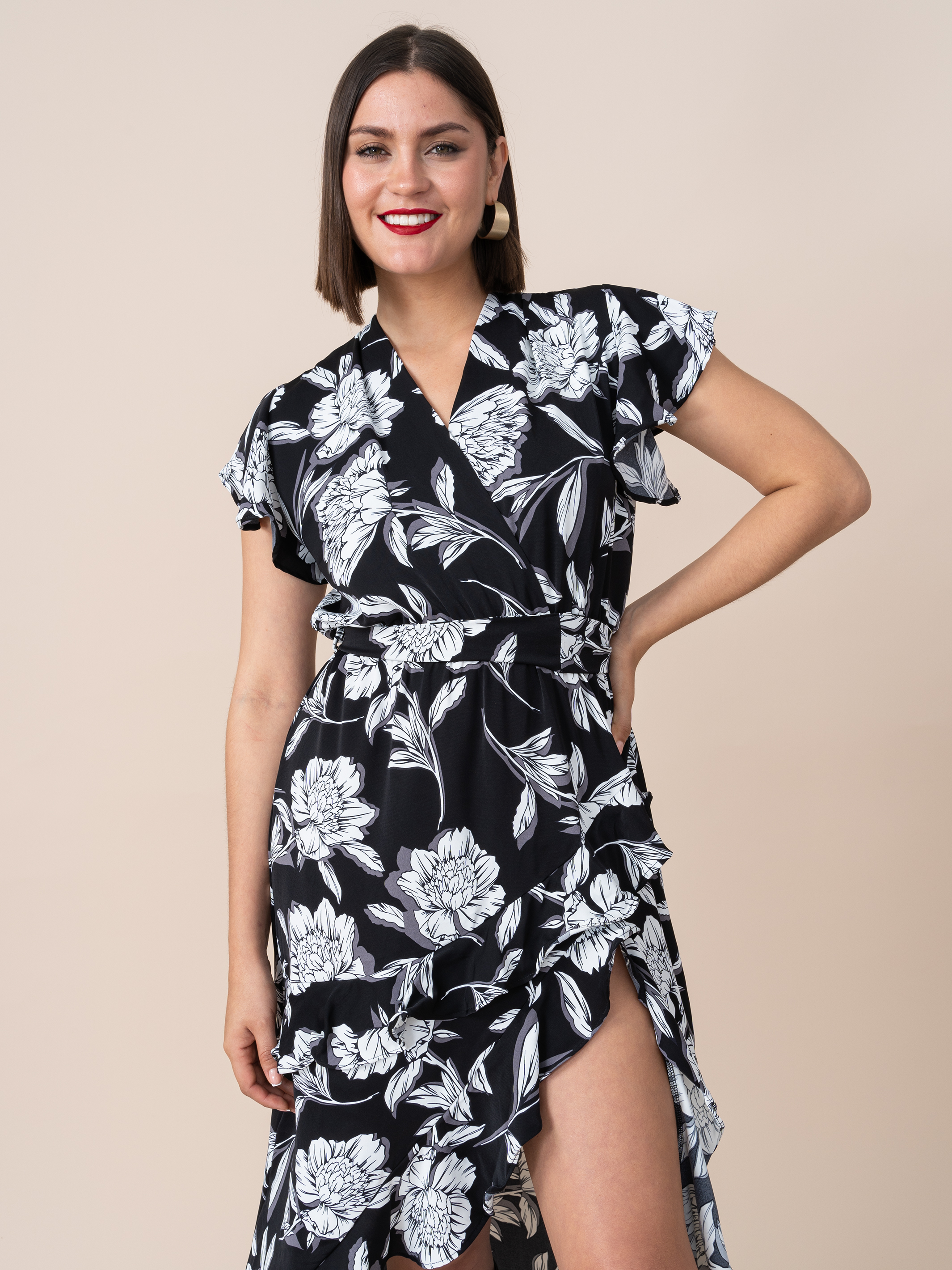 Vestido Karina Estampado Negro