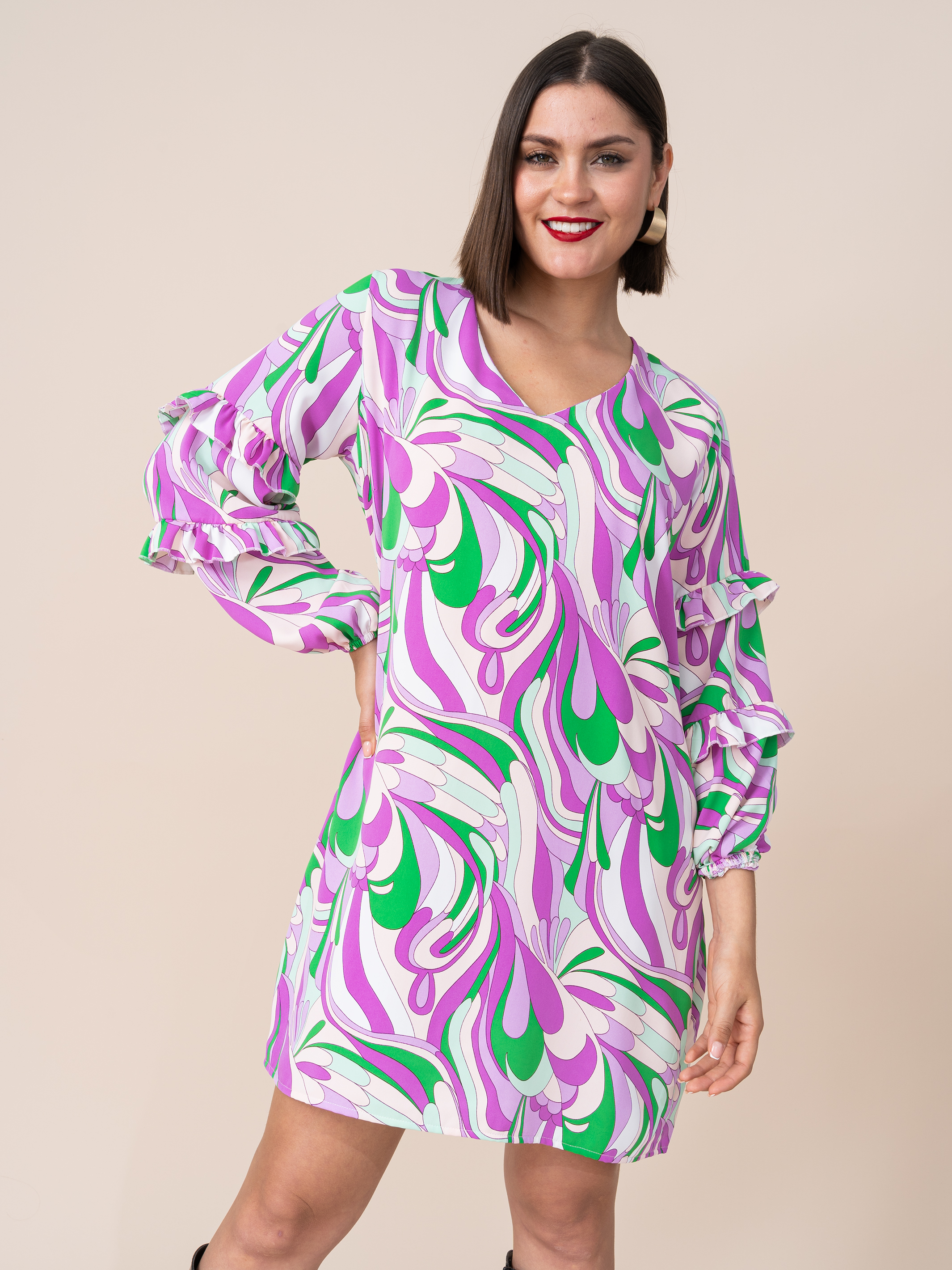 Vestido Emma Estampado Morado