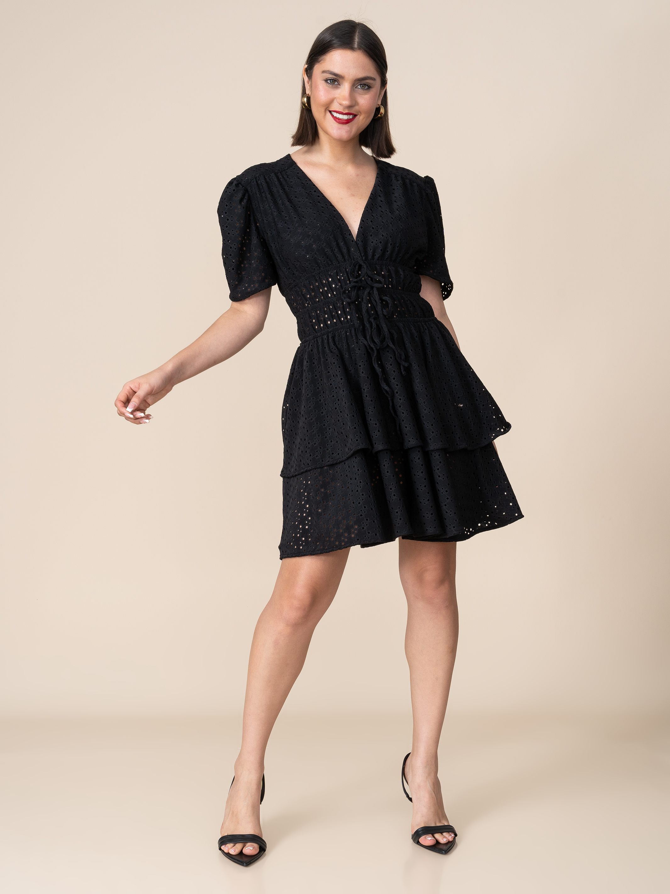 Vestido Amy de Broderie Negro