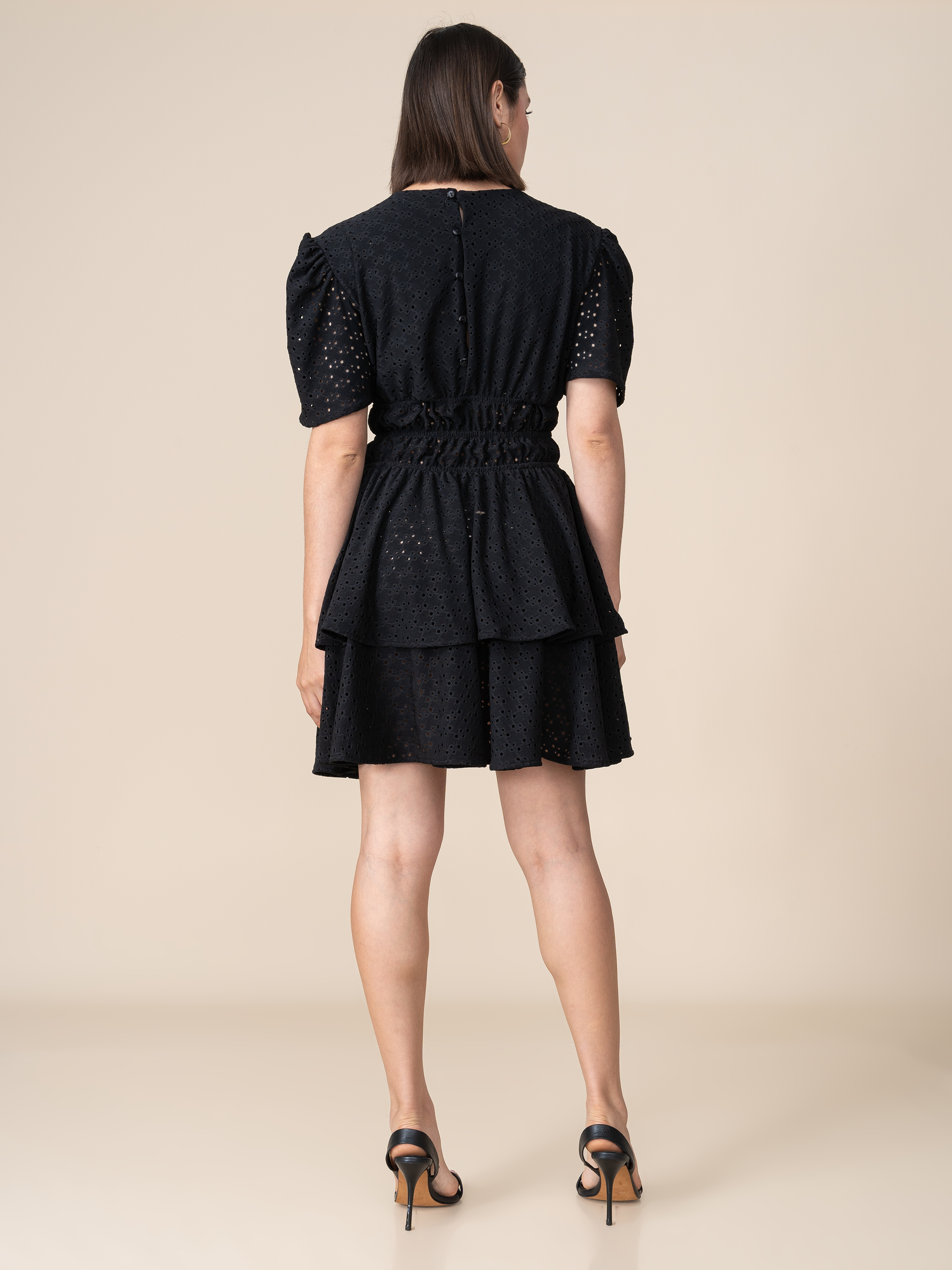 Vestido Amy de Broderie Negro