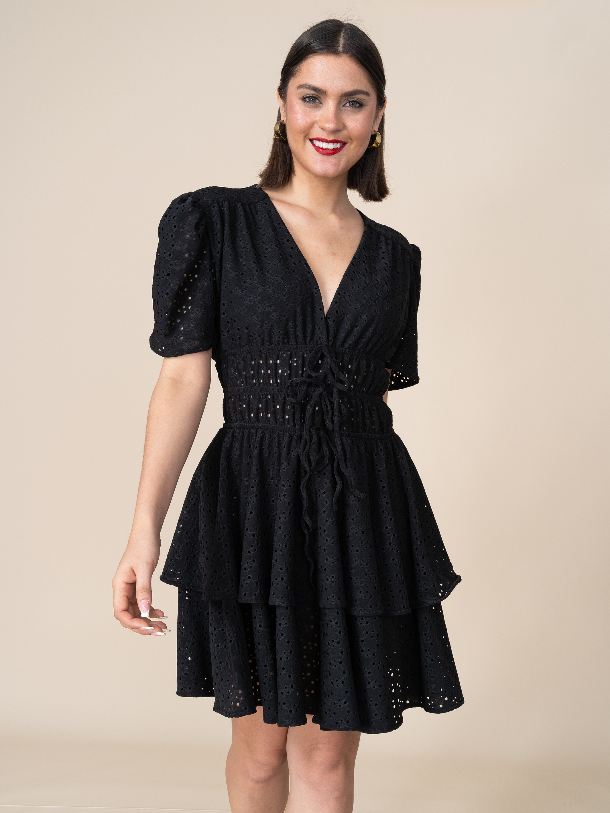 Vestido Amy de Broderie Negro