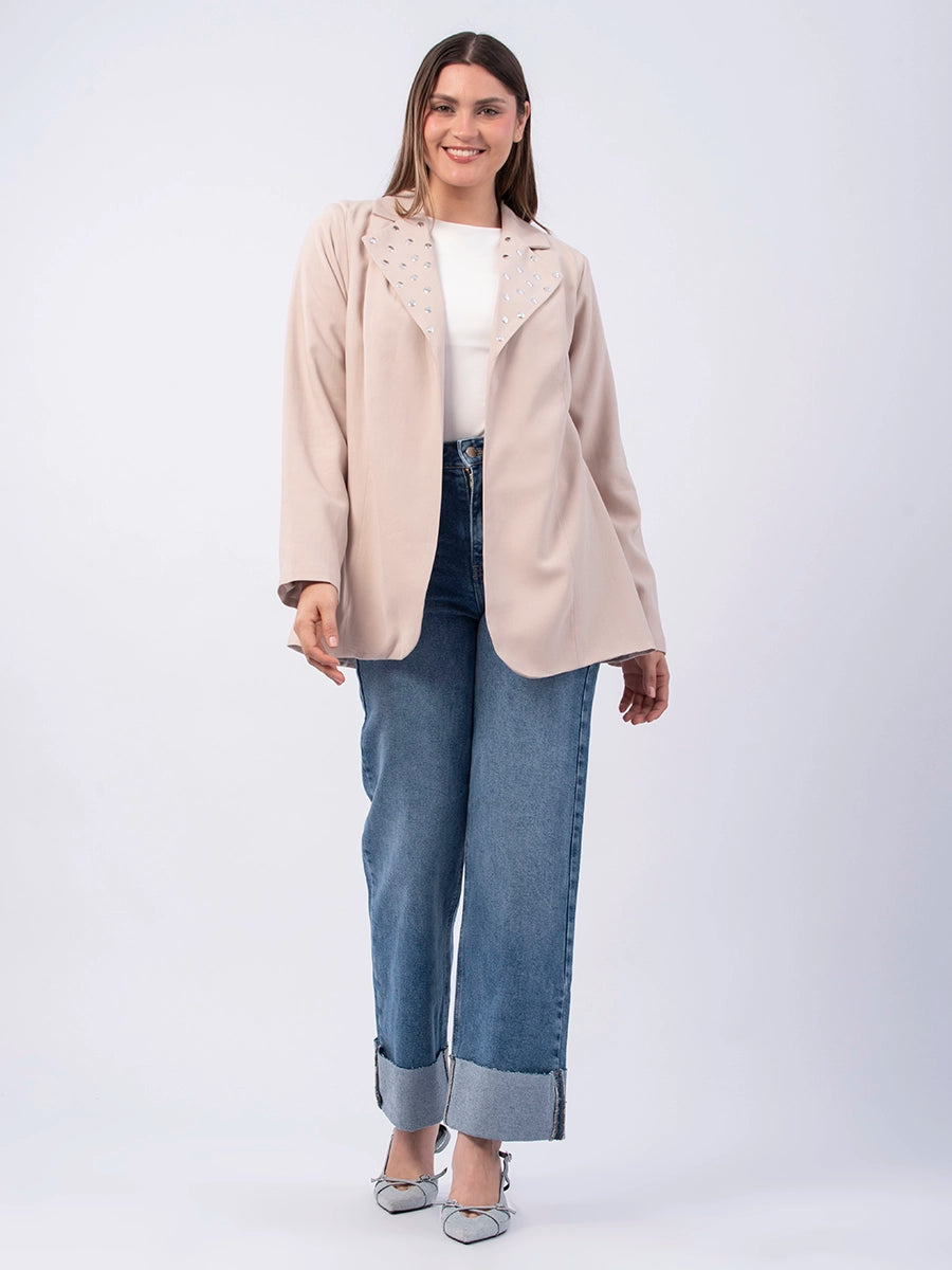 Blazer Martina Tachas Beige