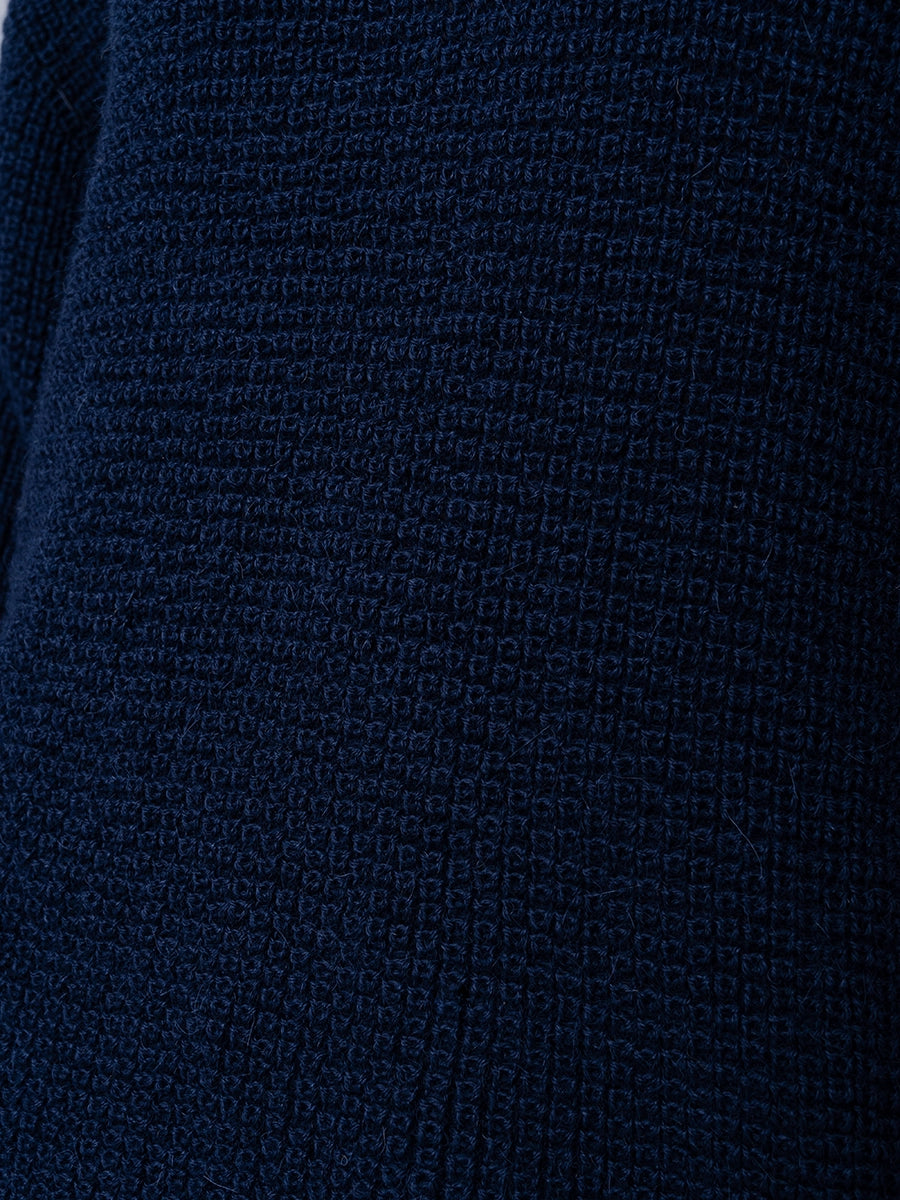 Chompa Tejida de Alpaca Azul Oscuro