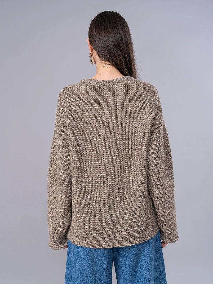 Chompa tejida en Alpaca Verde Oliva - Chompa de La Matier