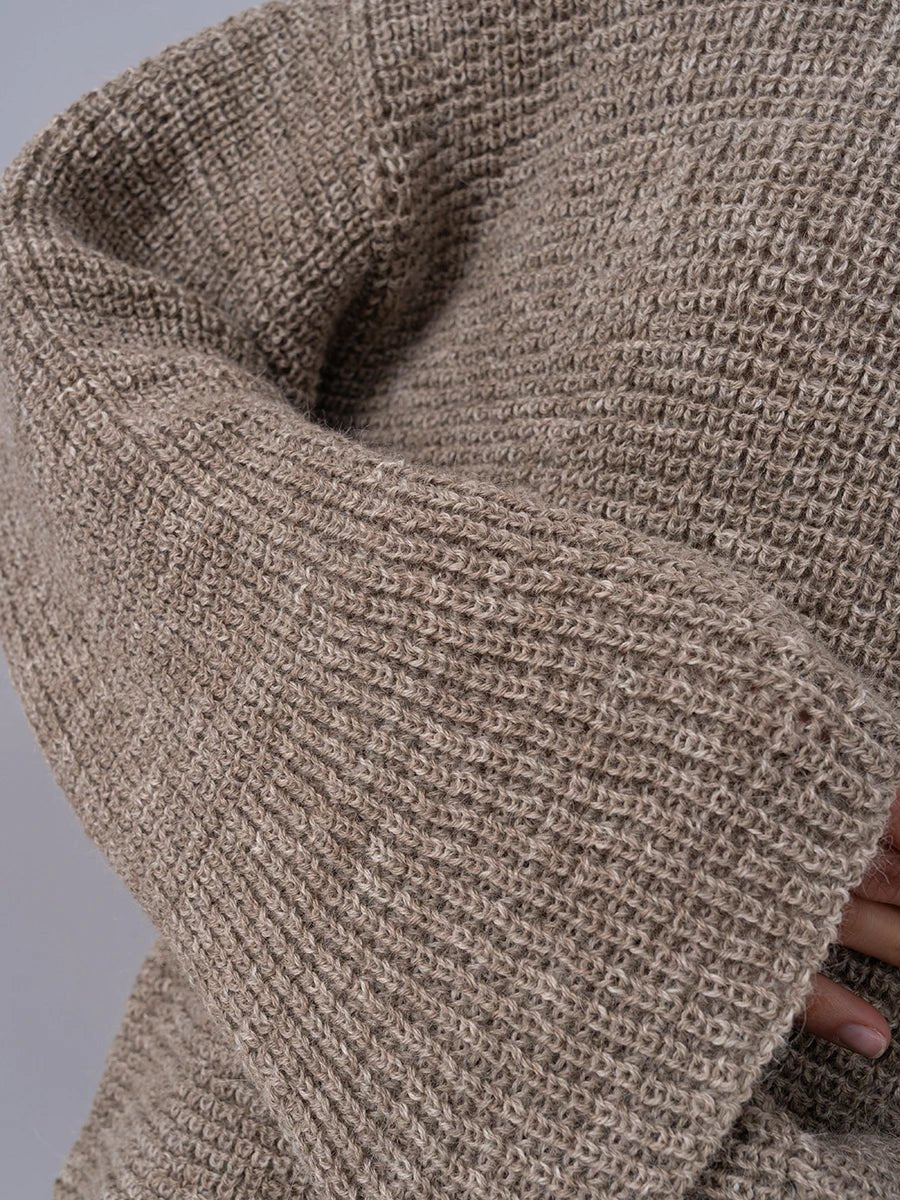 Chompa tejida en Alpaca Verde Oliva - Chompa de La Matier