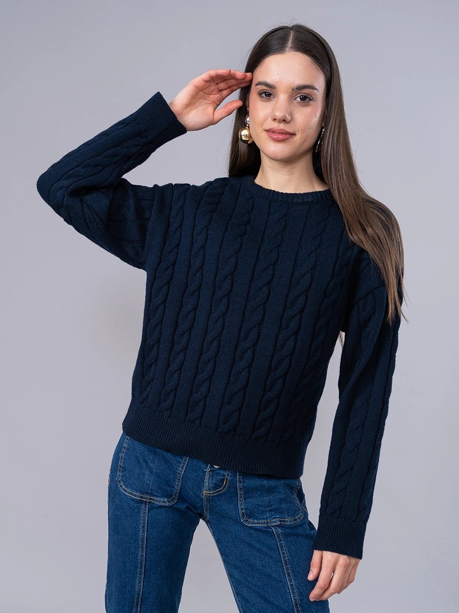 Chompa Tejida Frida Azul Oscuro - Chompa de La Matier