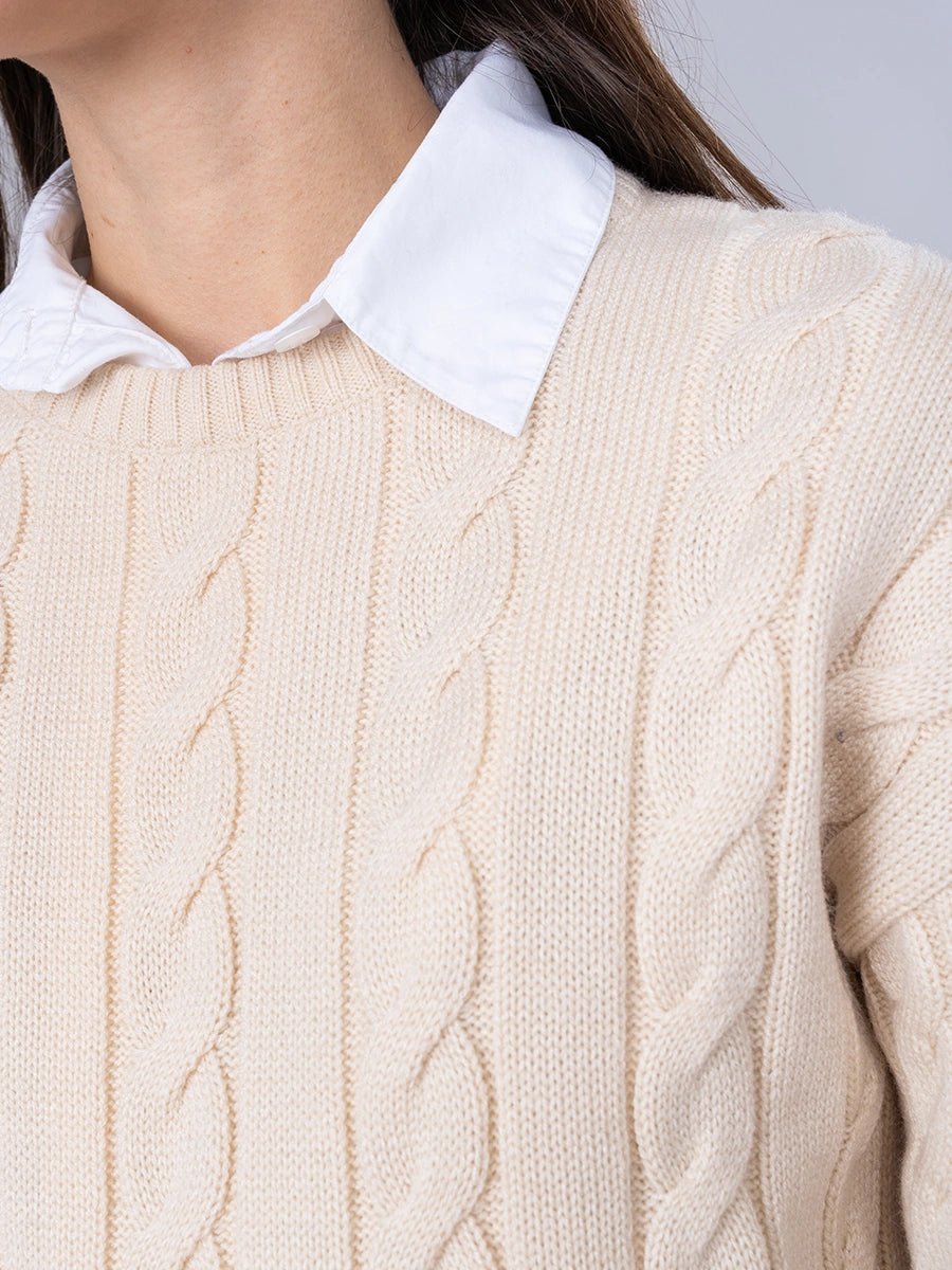 Chompa Tejida Frida Beige - Chompa de La Matier