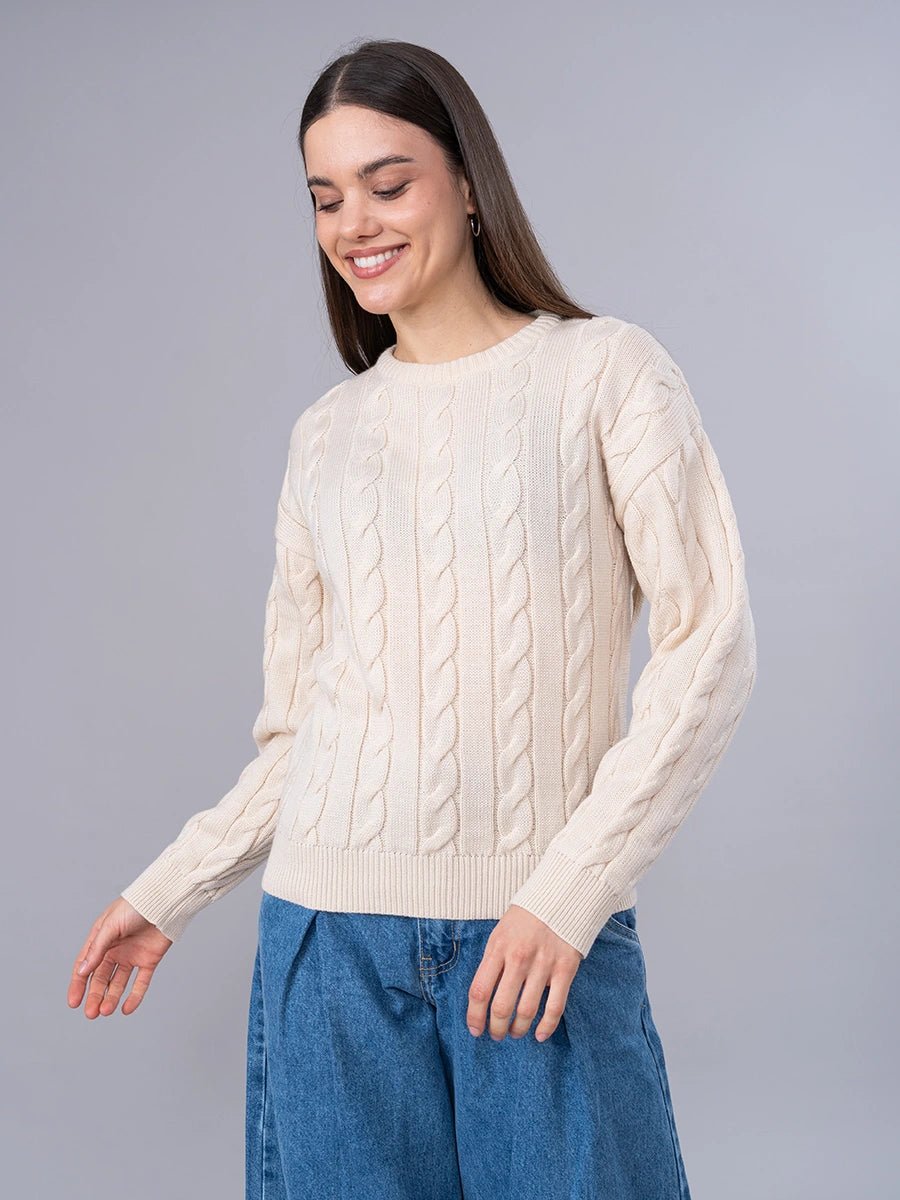 Chompa Tejida Frida Beige - Chompa de La Matier