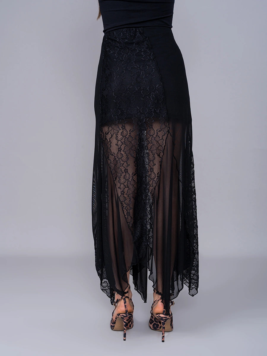 Falda Tatiana Tul Negro