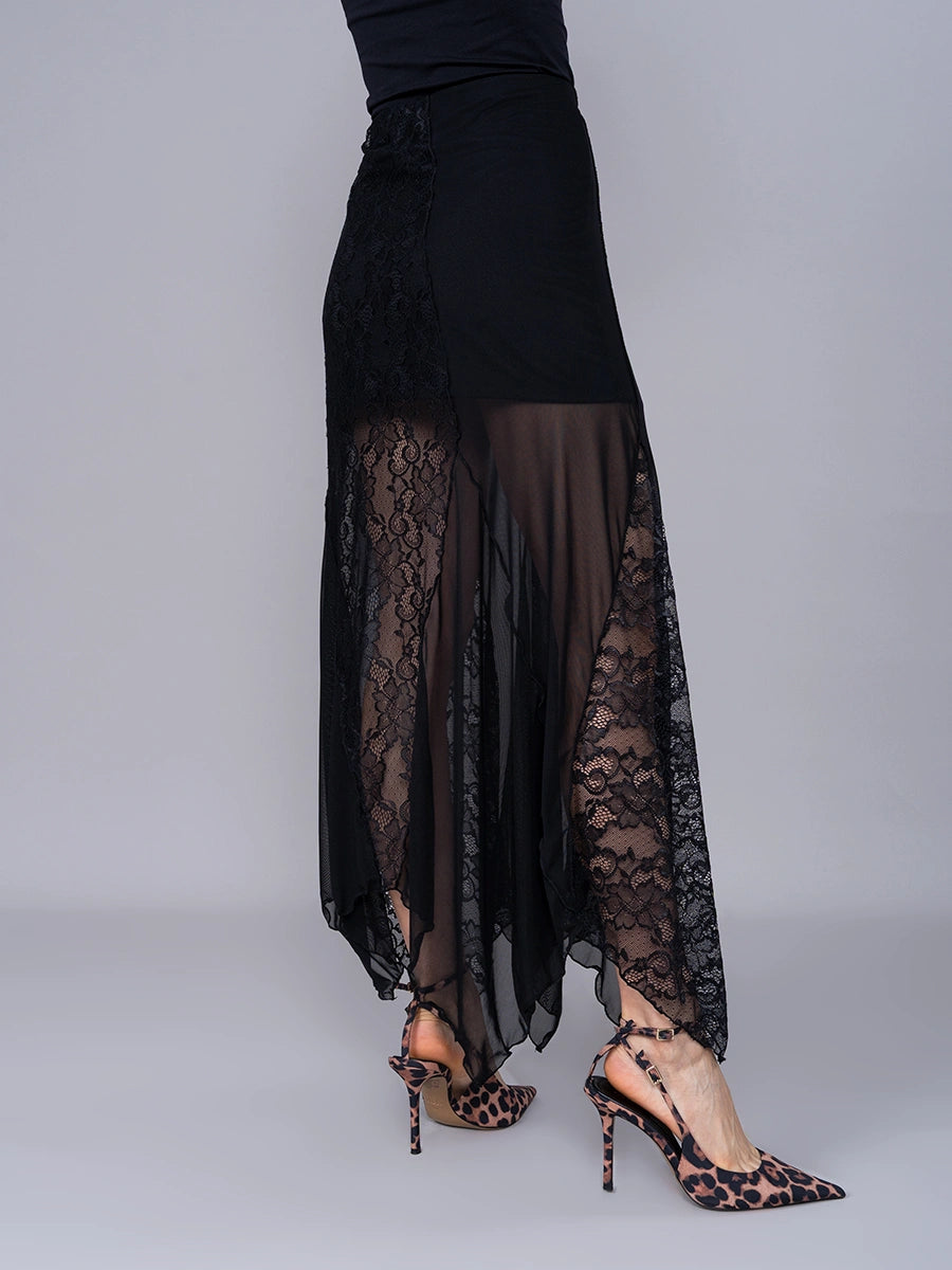 Falda Tatiana Tul Negro