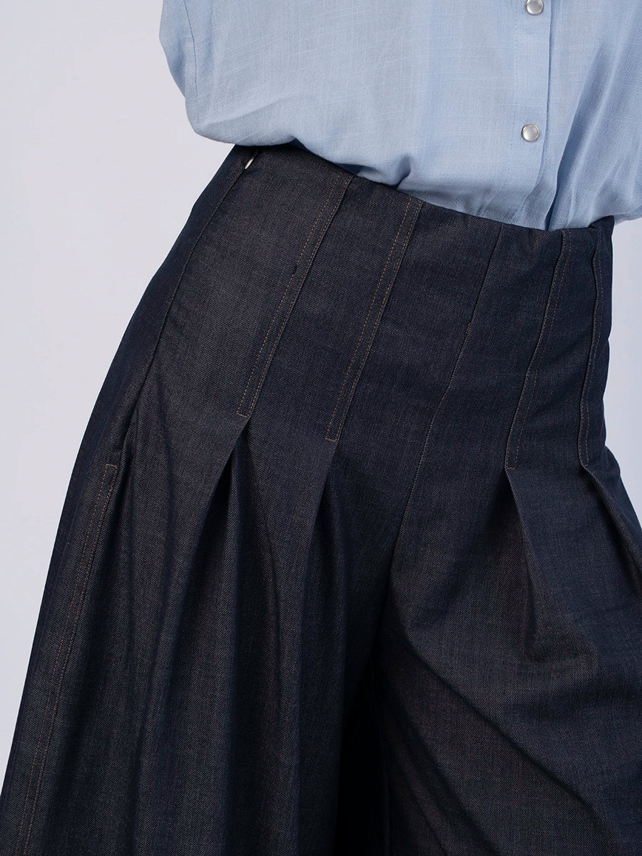 Palazzo Chambray Azul Oscuro