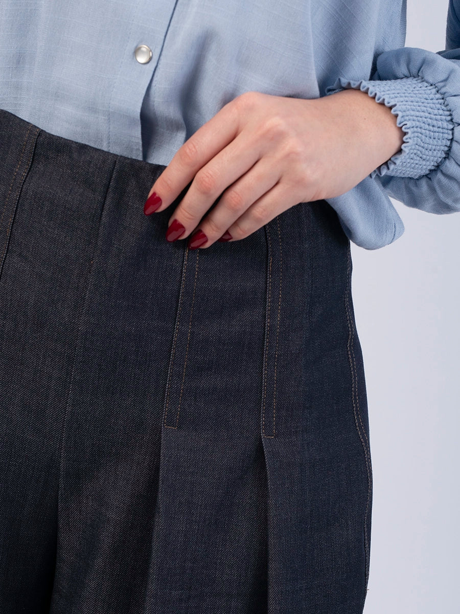 Palazzo Chambray Azul Oscuro