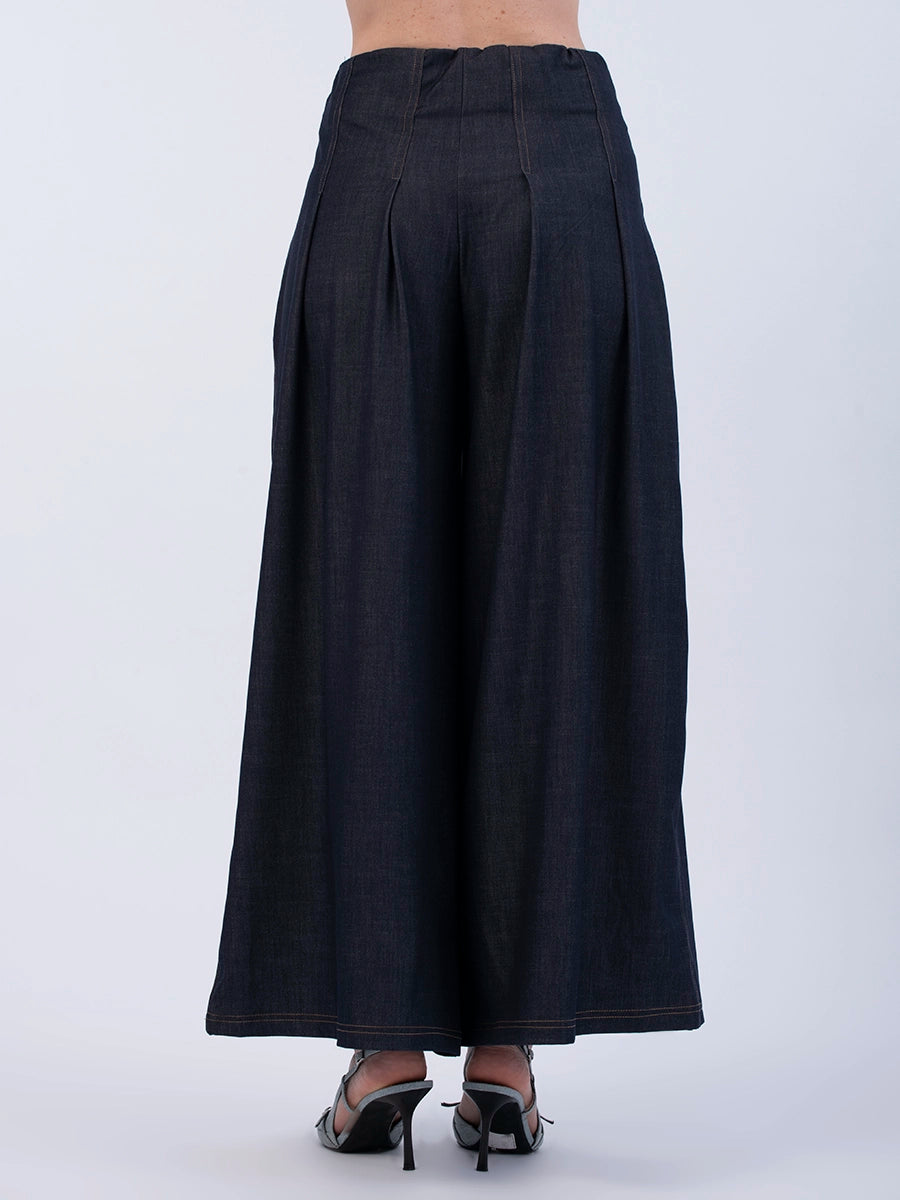 Palazzo Chambray Azul Oscuro