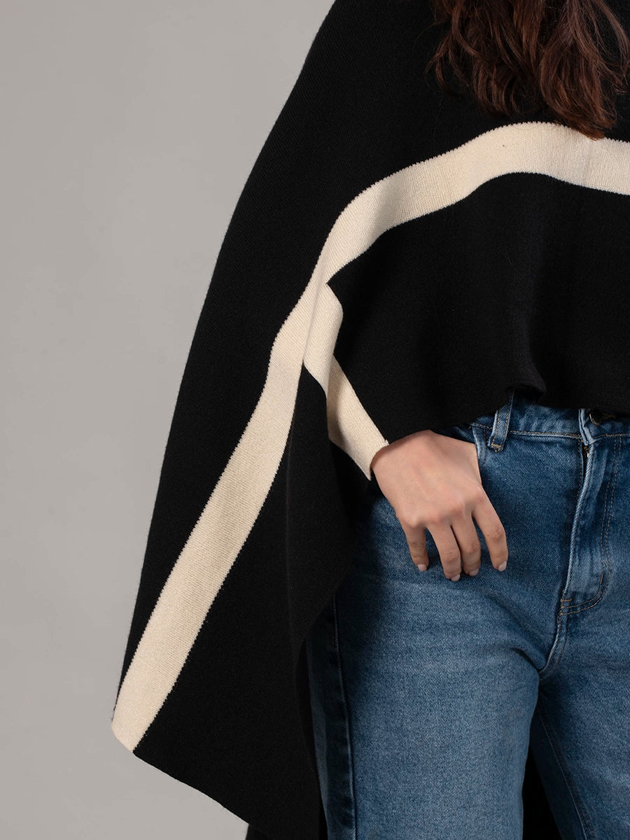 Poncho Tejido Tina Negro