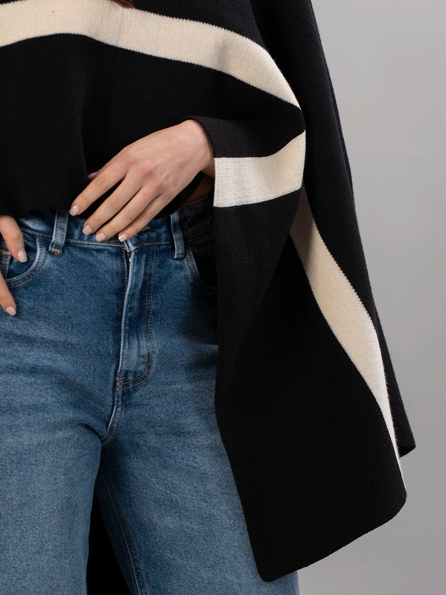 Poncho Tejido Tina Negro