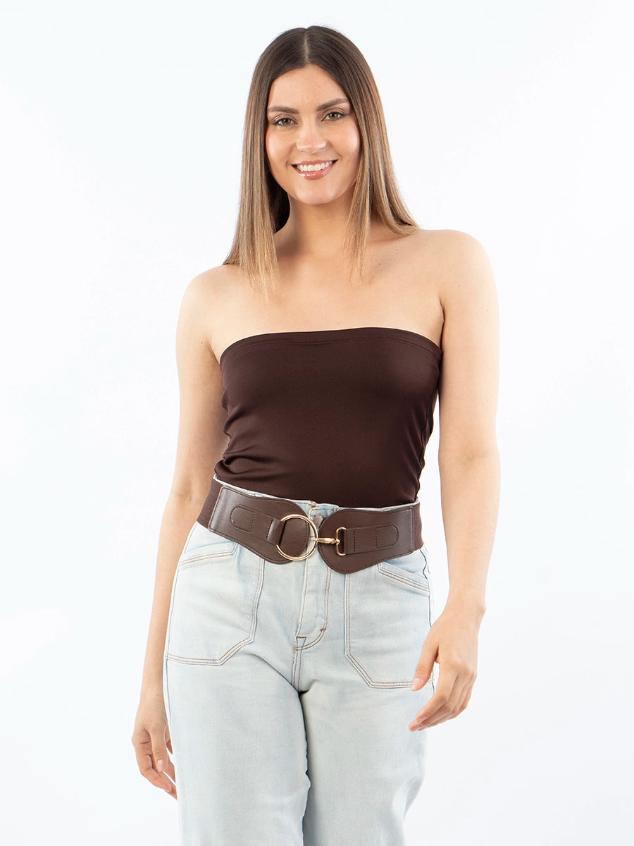 Top Strapless Marrón