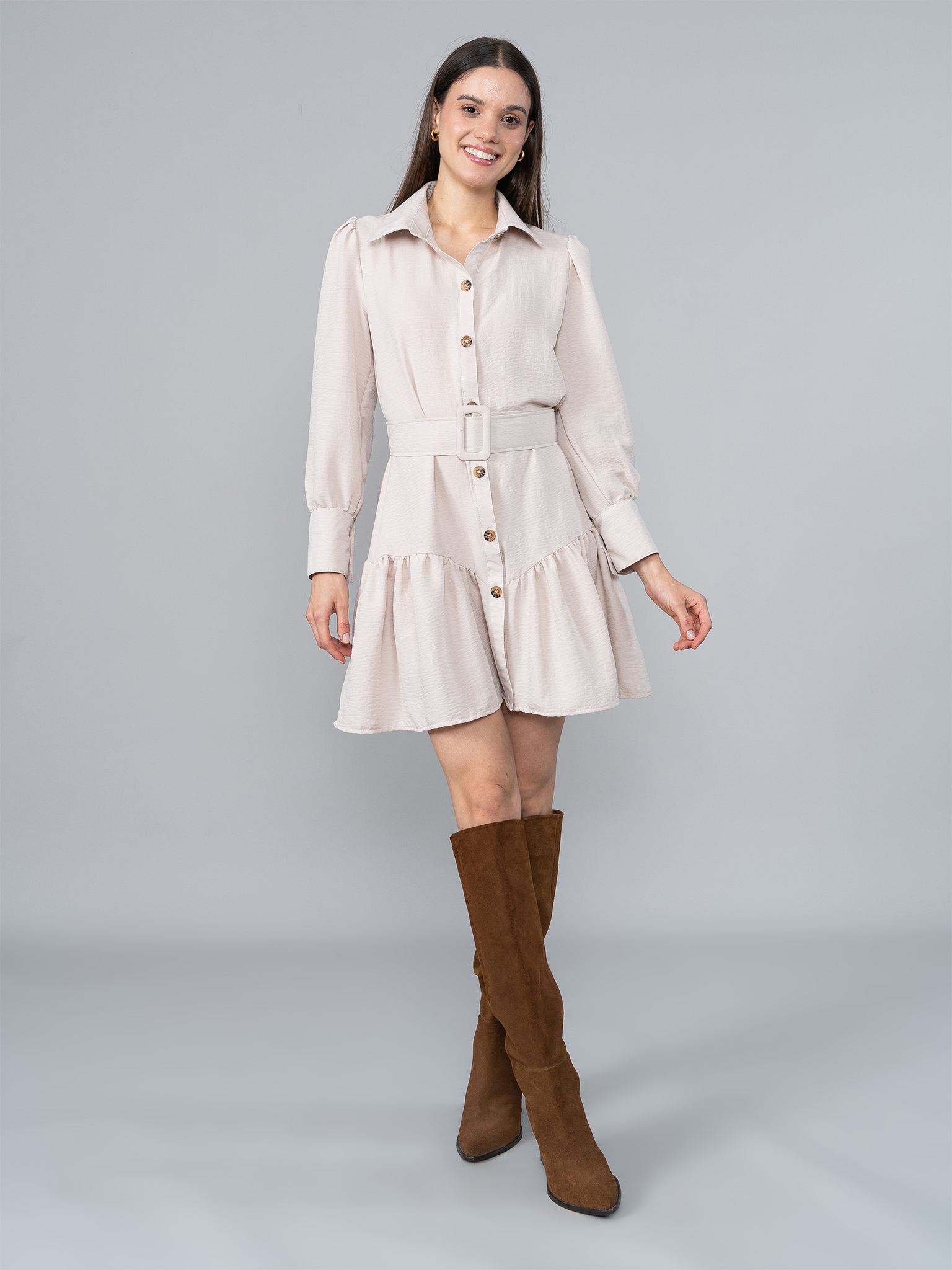 Vestido Alba 2.0 Beige en Chalis