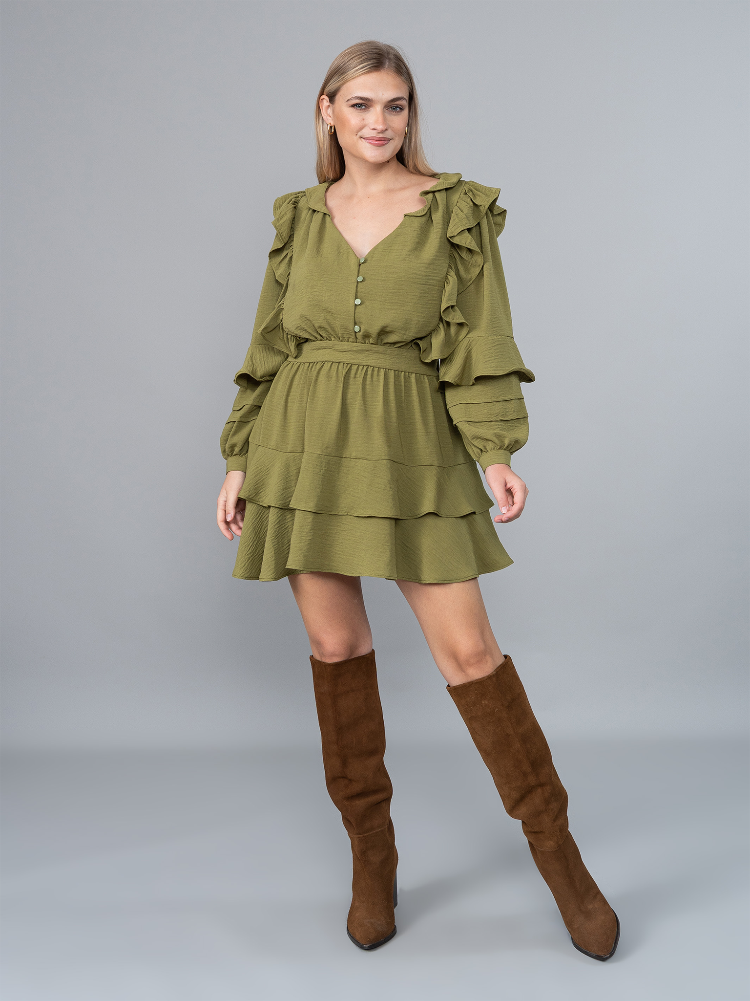Vestido Aitana Verde en Lino