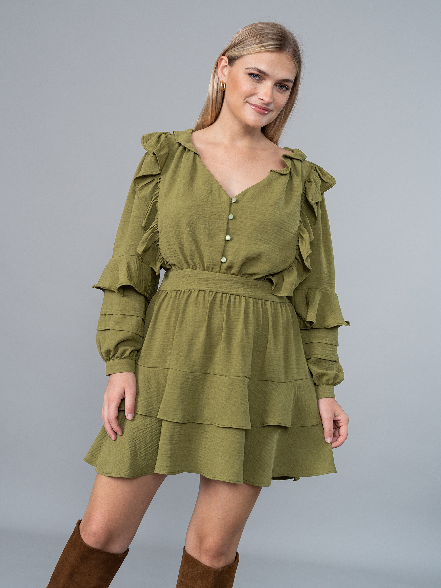 Vestido Aitana Verde en Lino