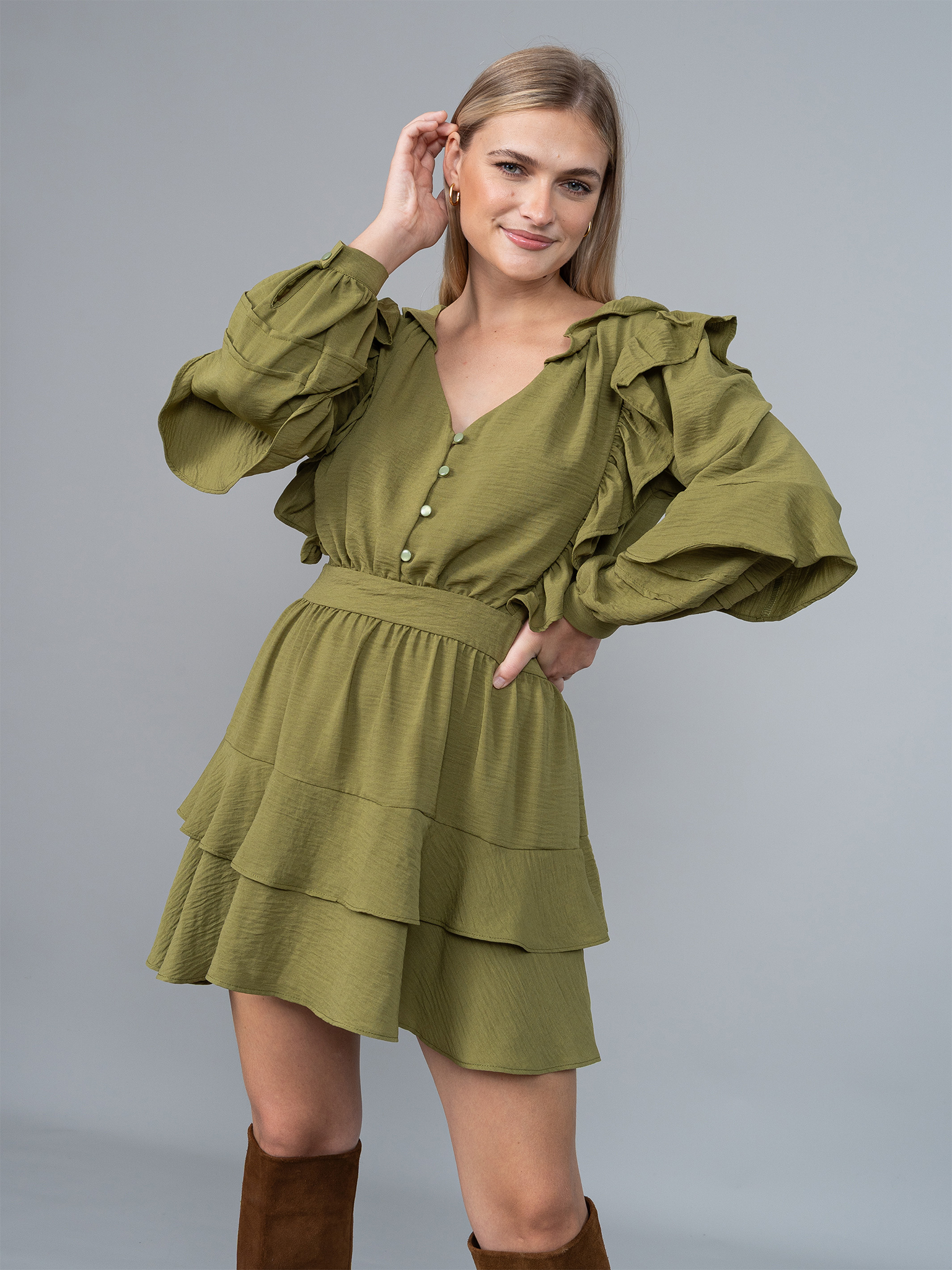 Vestido Aitana Verde en Lino