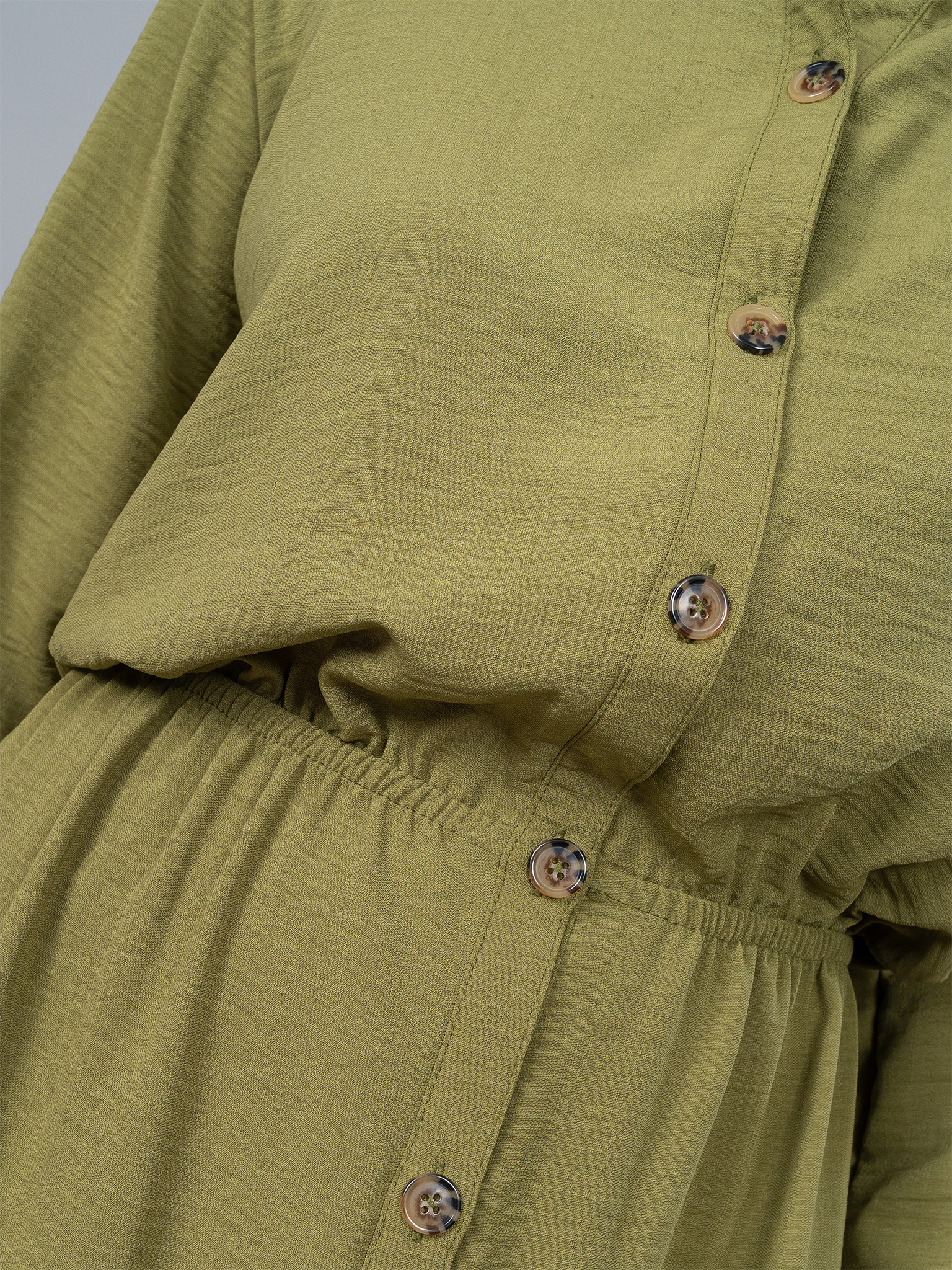 Vestido Camisero Isa Verde en Lino