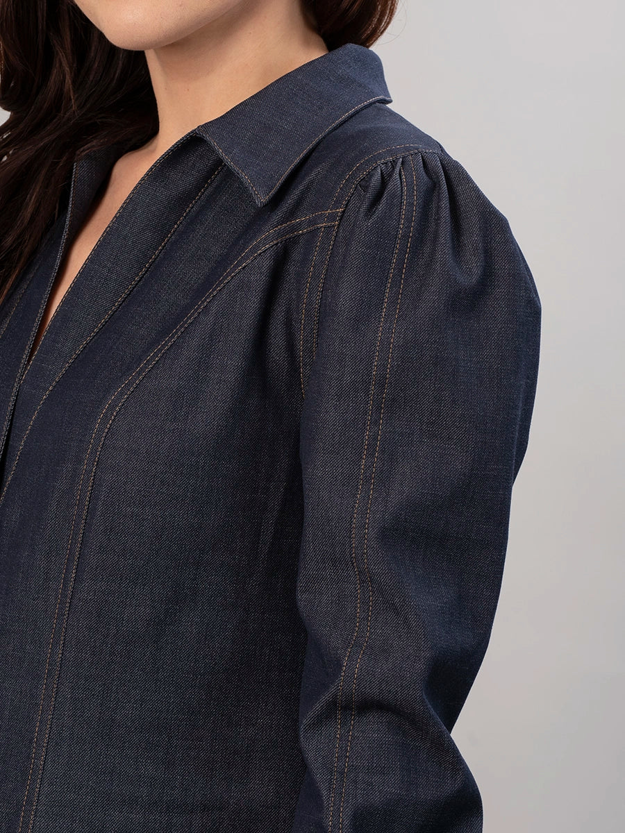 Vestido Chambray Azul Oscuro Valentina