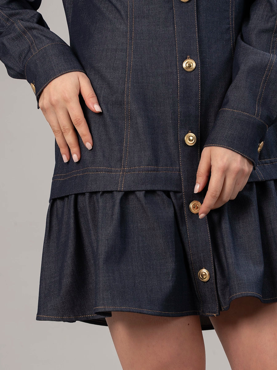 Vestido Chambray Azul Oscuro Valentina