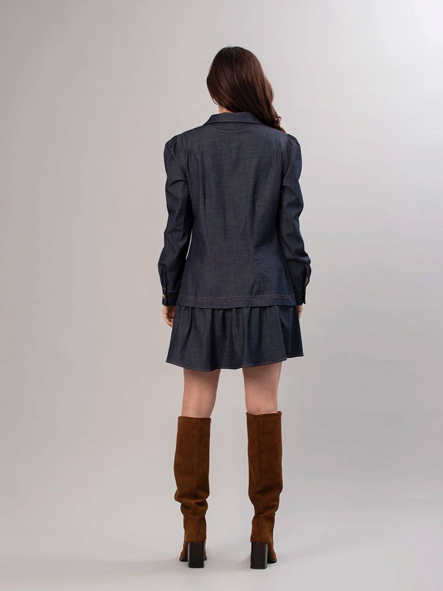 Vestido Chambray Azul Oscuro Valentina