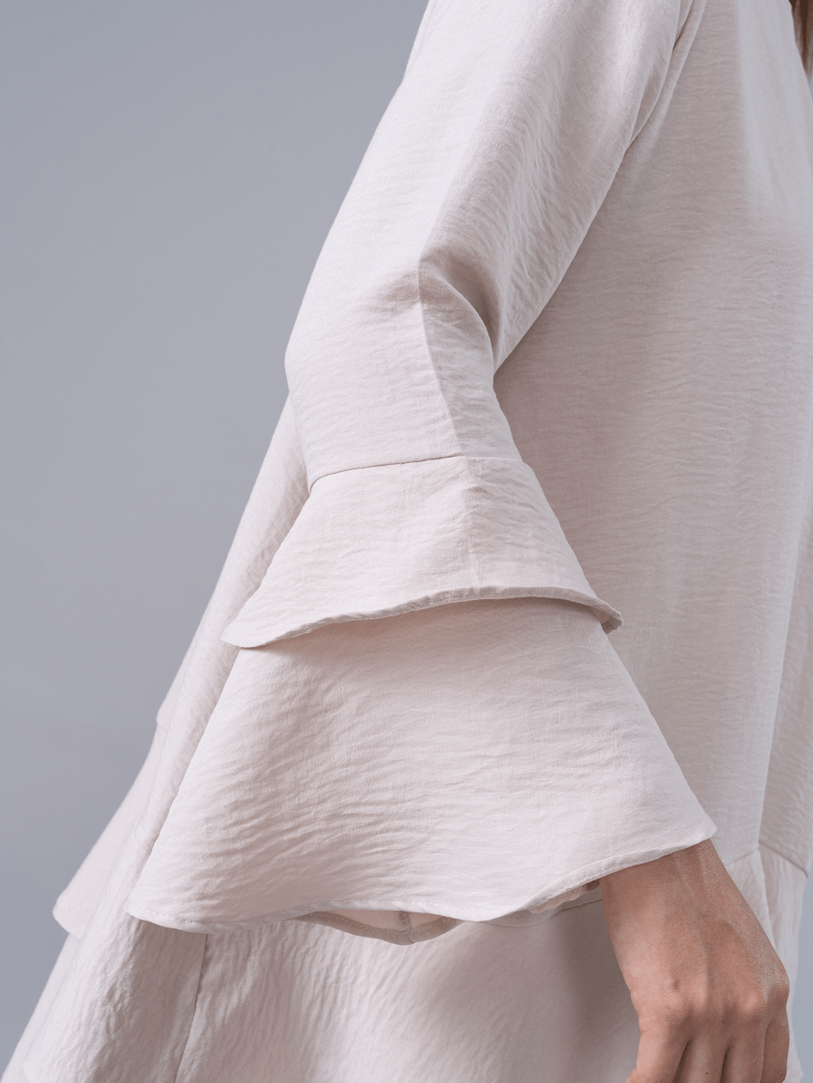 Vestido Corto Emilia Beige - Vestido de La Matier