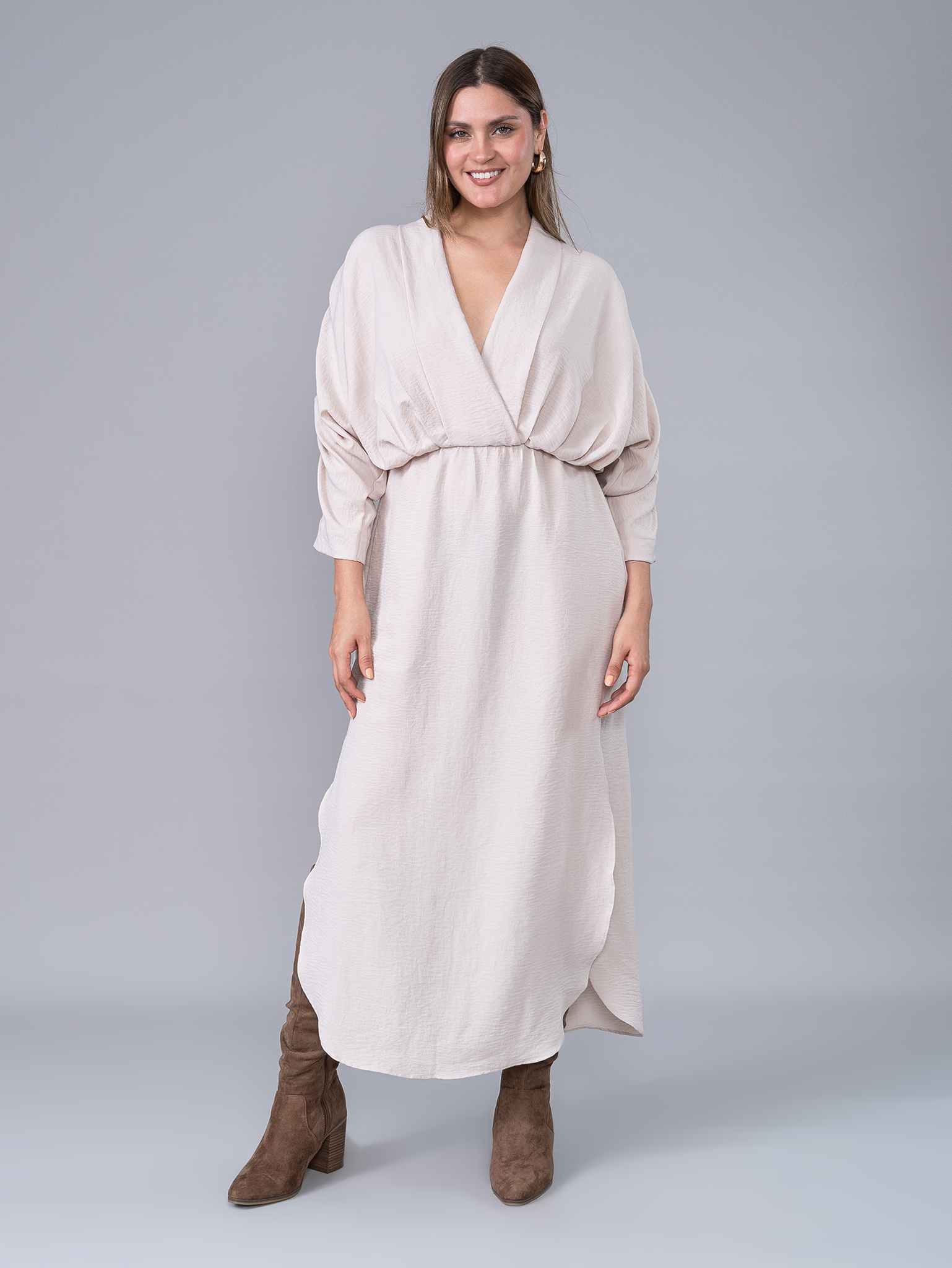 Vestido Largo Delia Beige