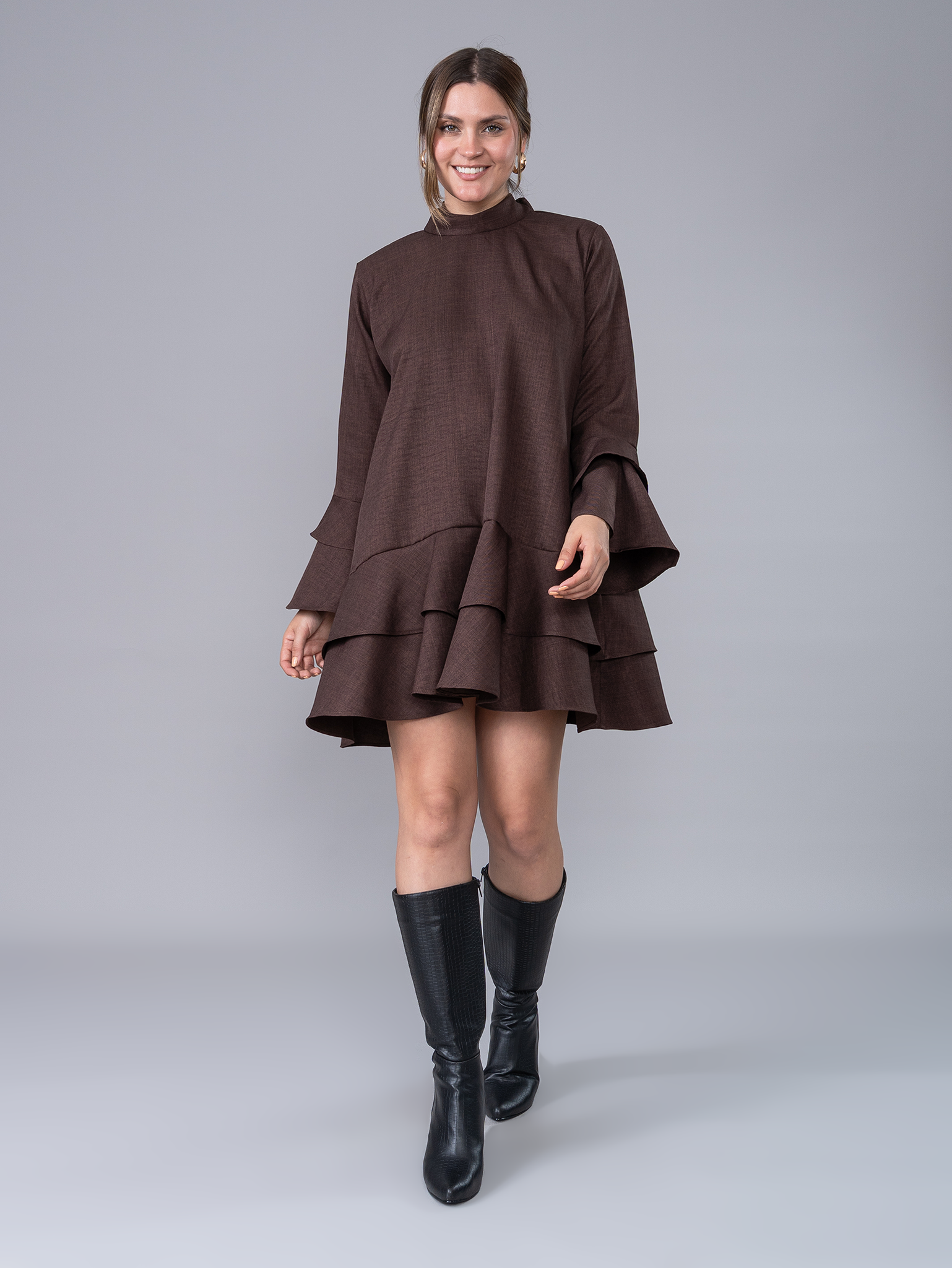 Vestido Corto Emilia Marrón