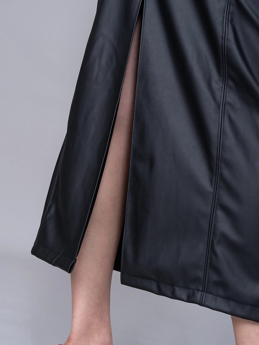 Vestido Marieta Efecto Piel Negro - Vestido de La Matier