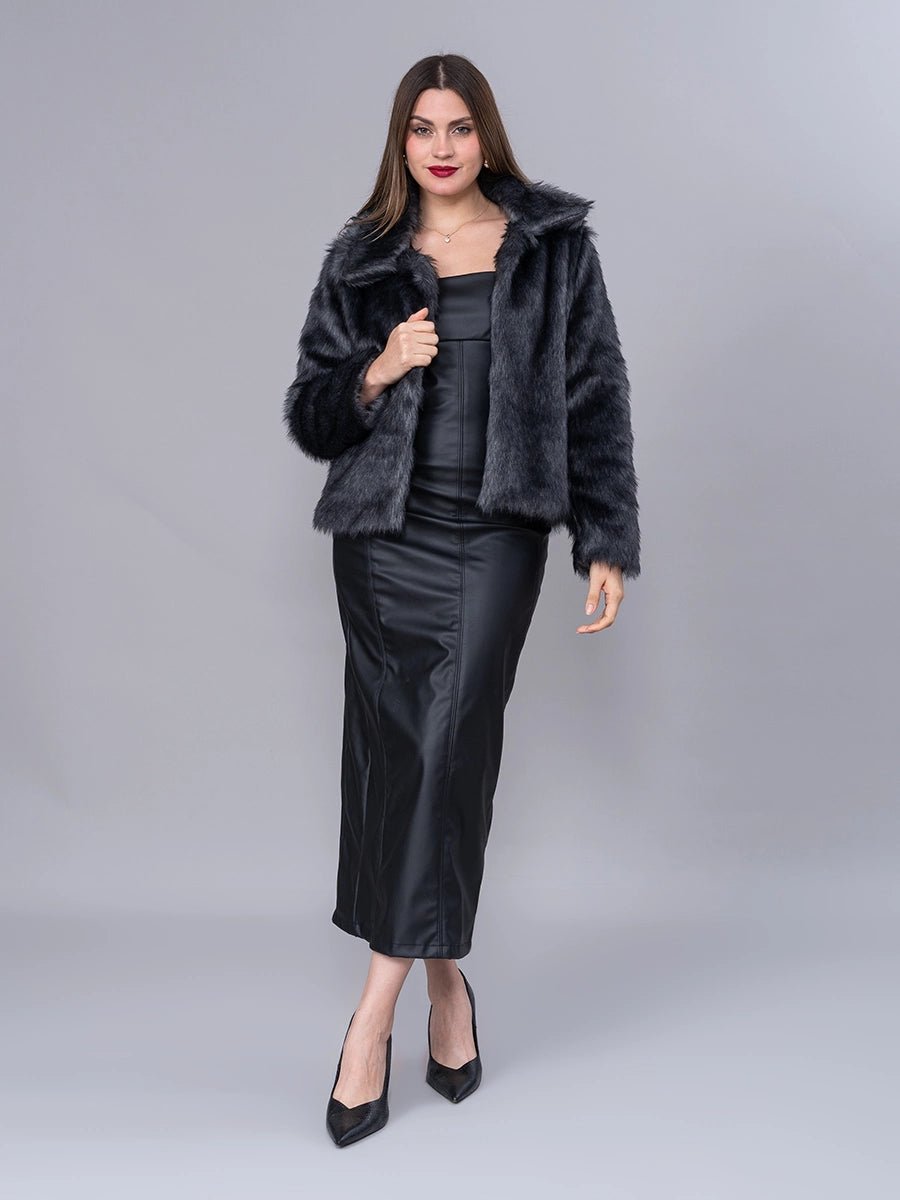 Vestido Marieta Efecto Piel Negro - Vestido de La Matier