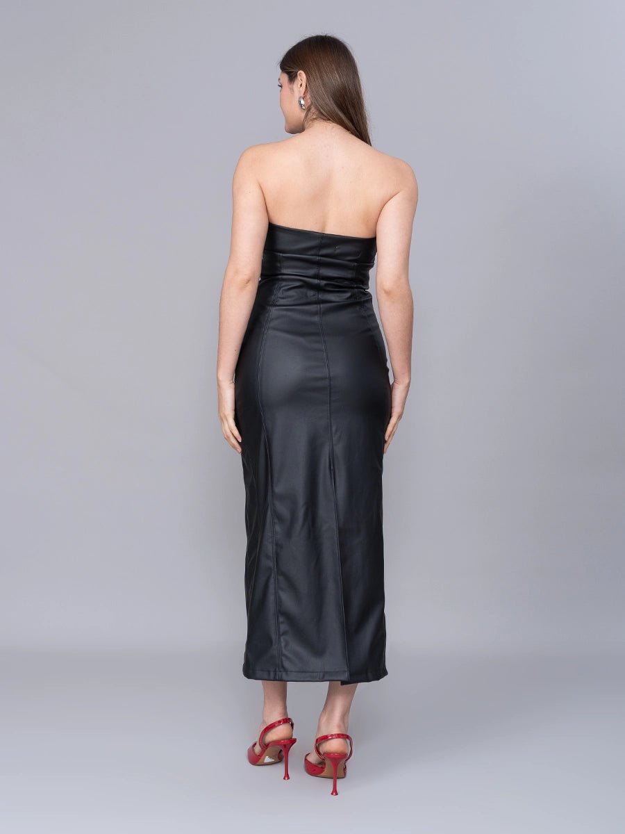 Vestido Marieta Efecto Piel Negro - Vestido de La Matier