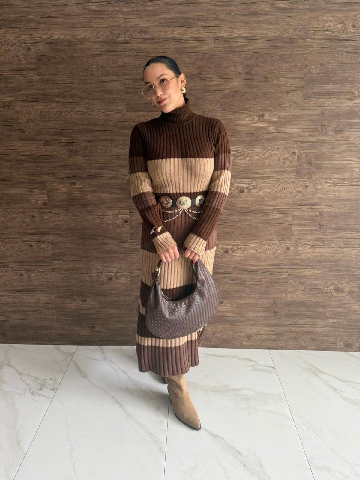Vestido Tejido Allegra Brown - Vestido de La Matier
