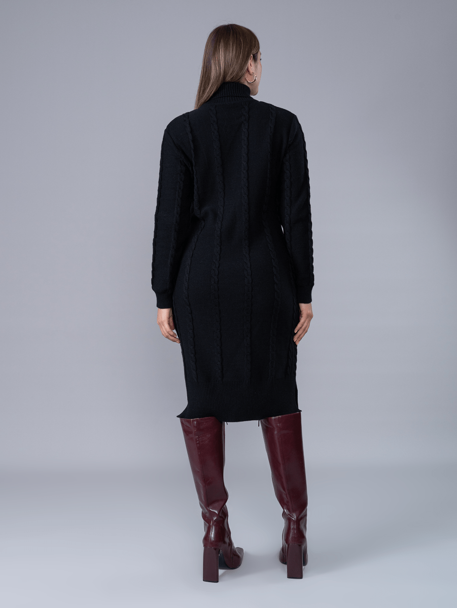 Vestido Tejido Silvana Negro - Vestido de La Matier