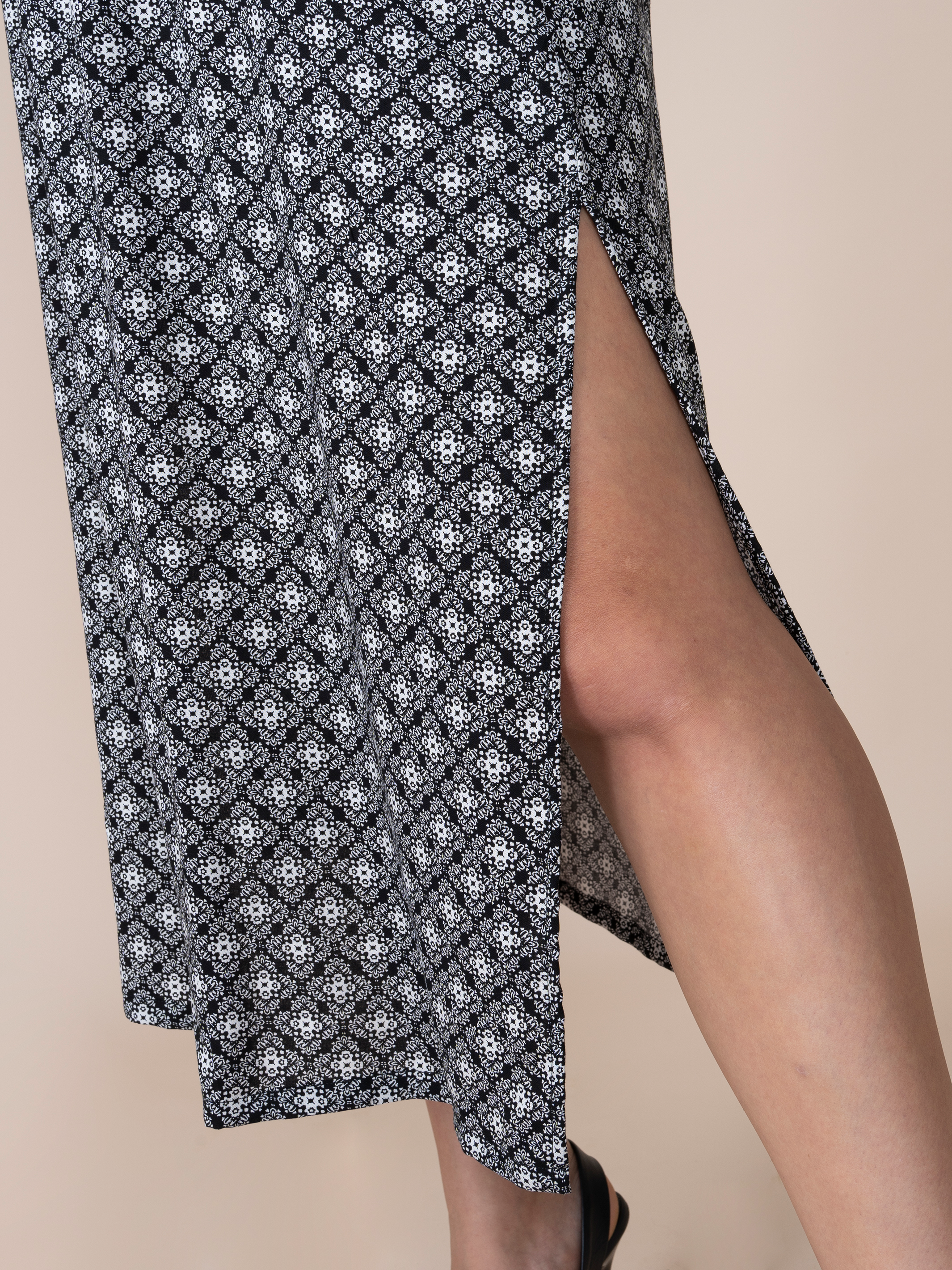Carmen Neutral Print Dress