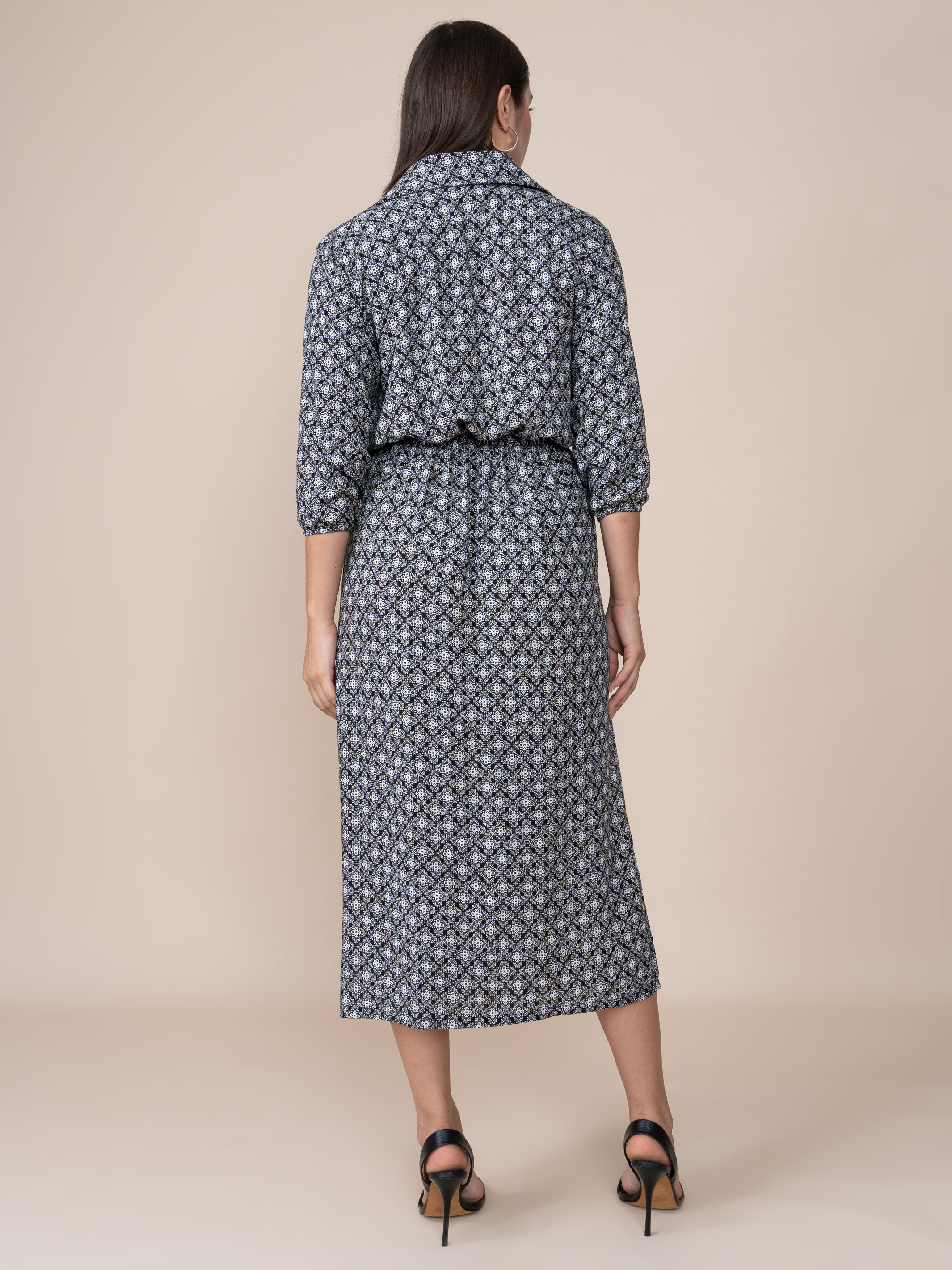 Carmen Neutral Print Dress