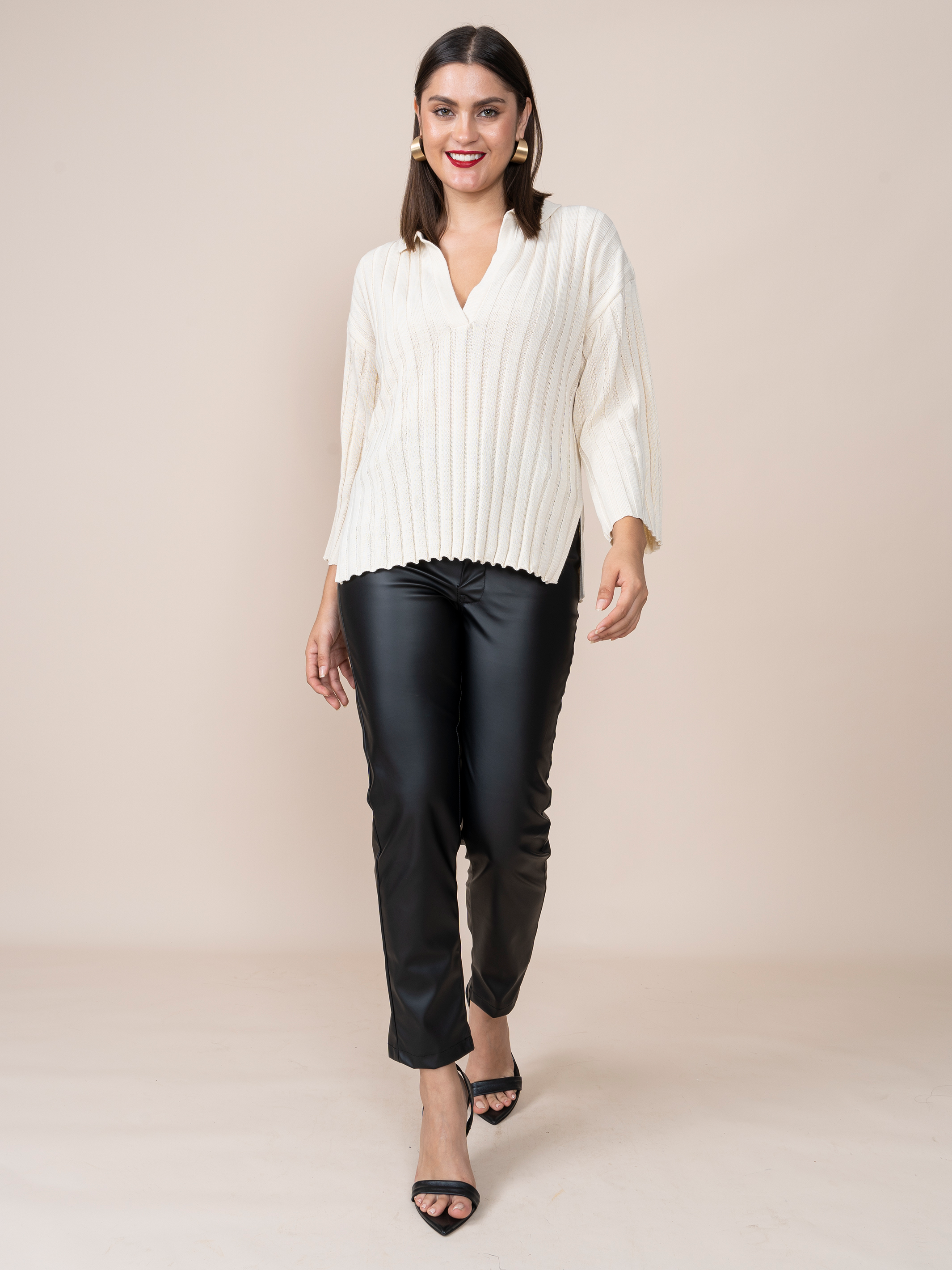 Paula Beige Knitted Sweater